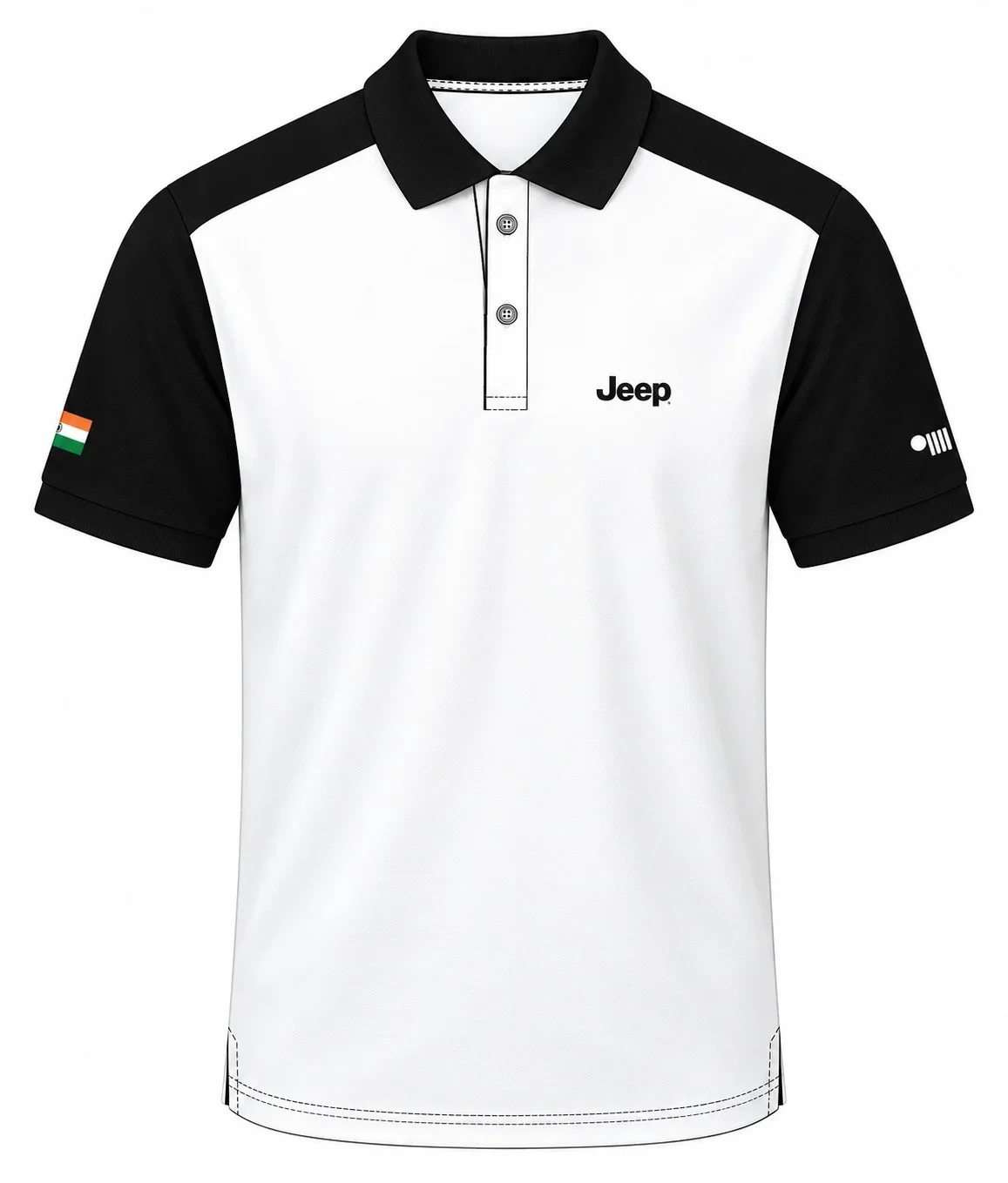 Black Dri Fit Mars 200 GSM Polo Half Sleeve Cut  Sew T Shirt with Side Slit
