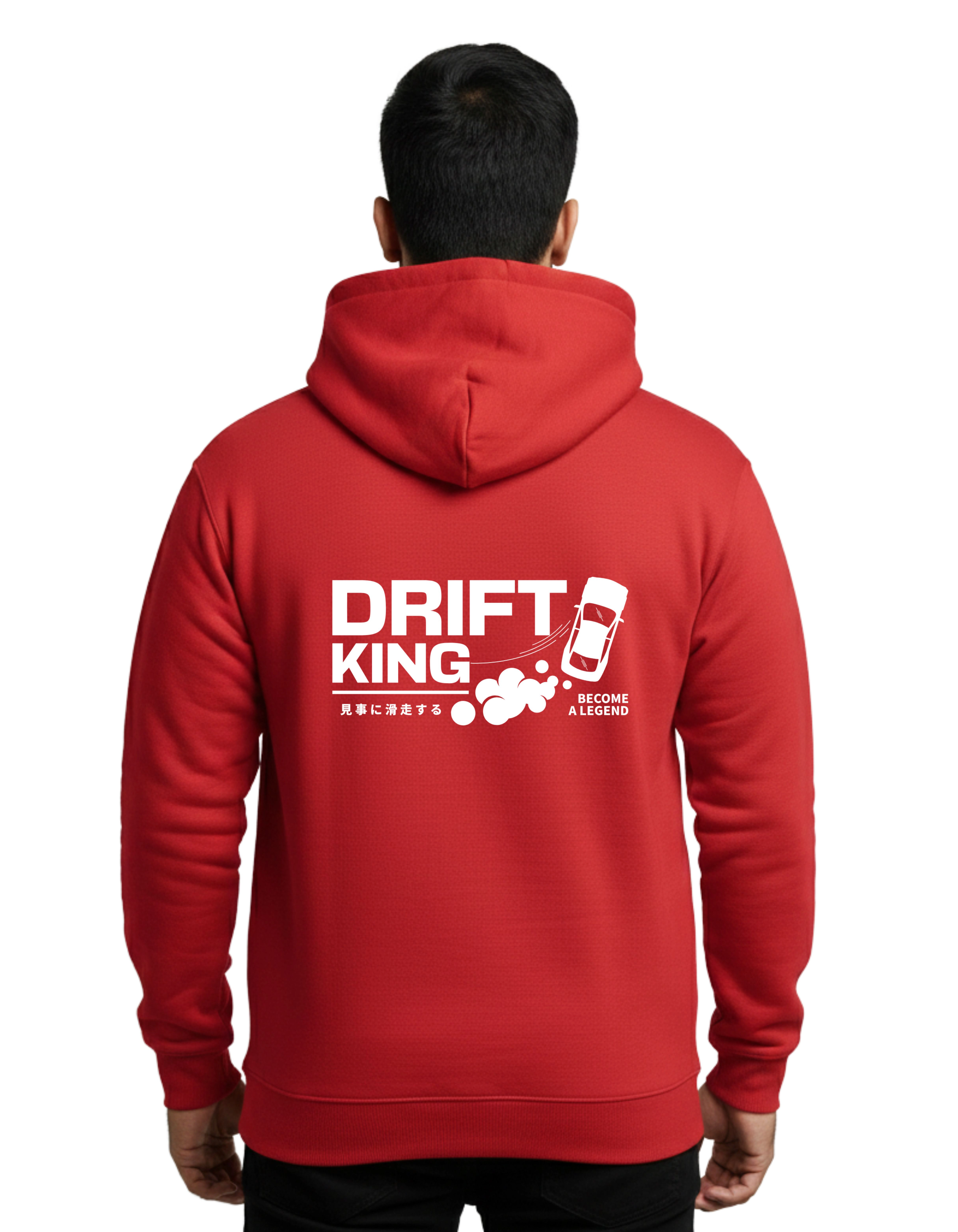 Drift King Cotton Hoodie Without Zipper 300 GSM Red