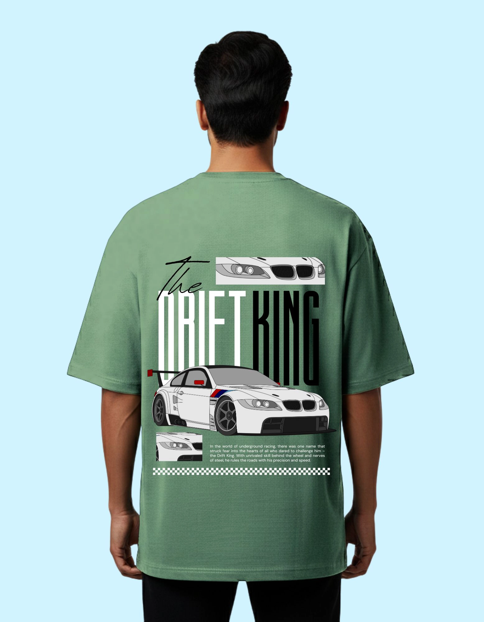 Drift Legacy Oversized French Terry Cotton T-Shirt 240 GSM Half Sleeve D Green