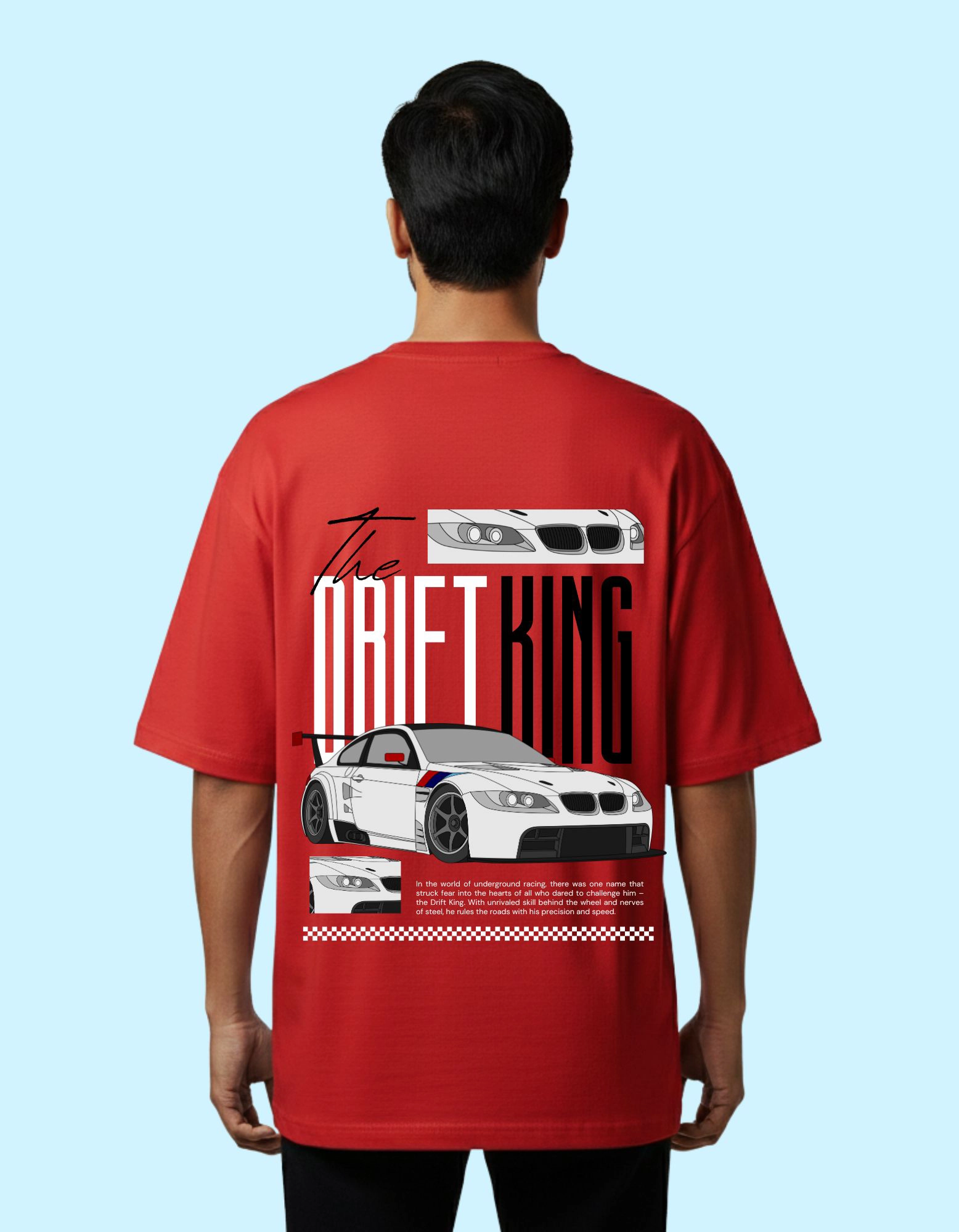 Drift Legacy Oversized French Terry Cotton T-Shirt 240 GSM Half Sleeve Red