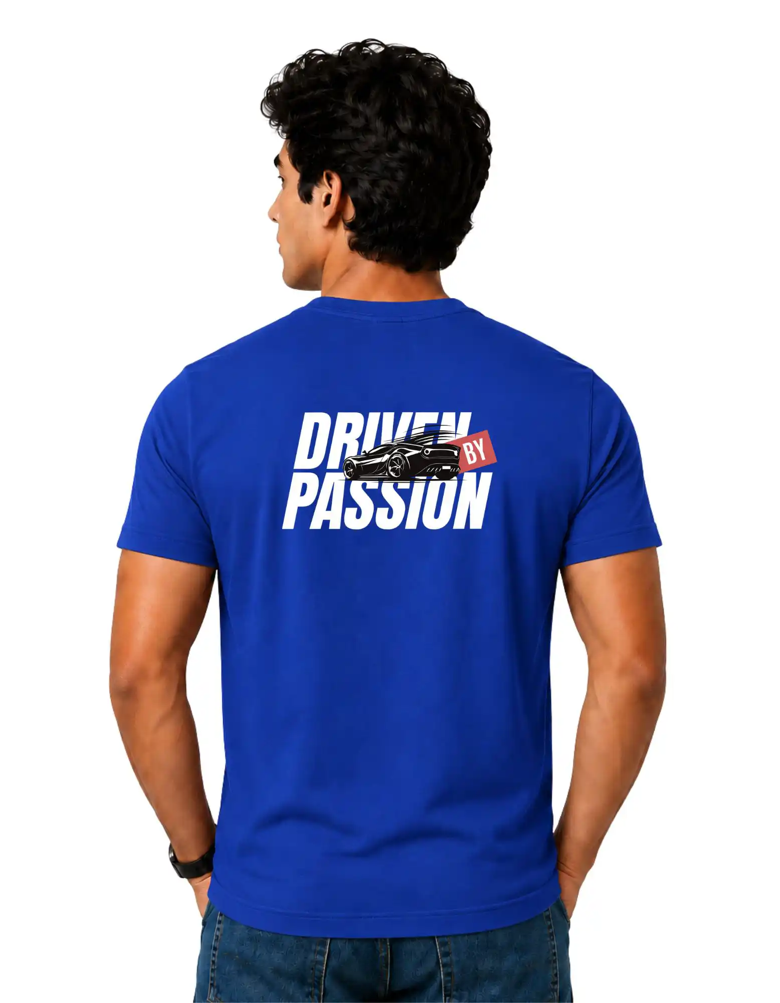 Driven By Passion Cotton Round Neck T-Shirt 180 GSM Royal Blue