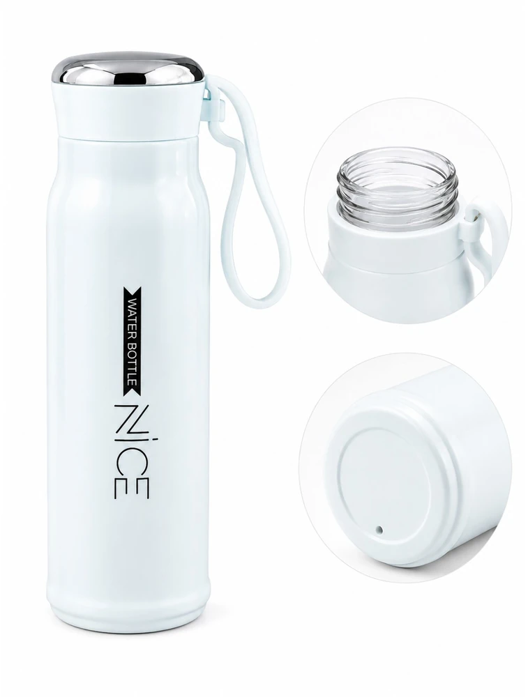 Dual Layer Light Blue Water Bottle