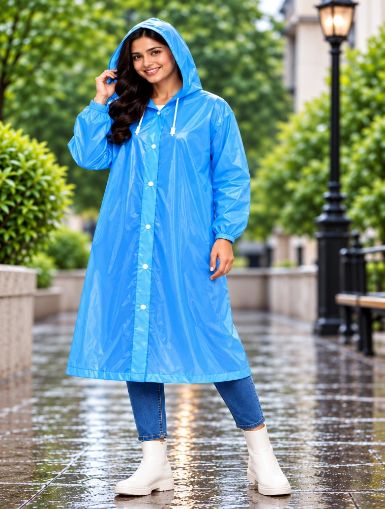 EVA Blue Fashion Portable Raincoat