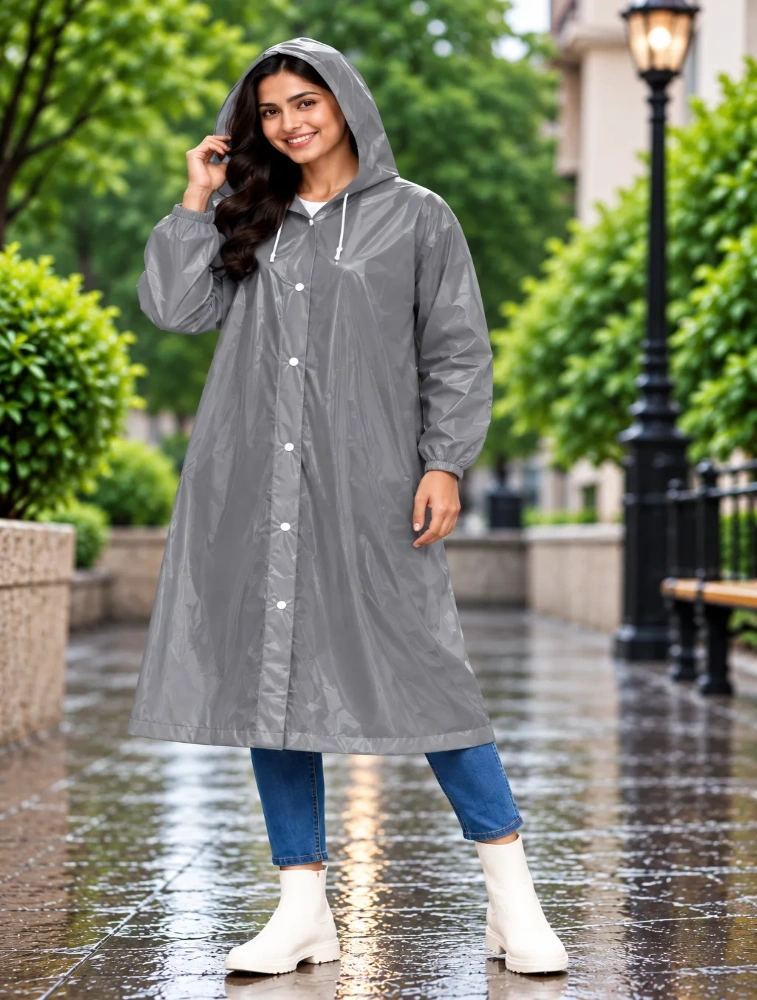 EVA Grey Fashion Portable Raincoat