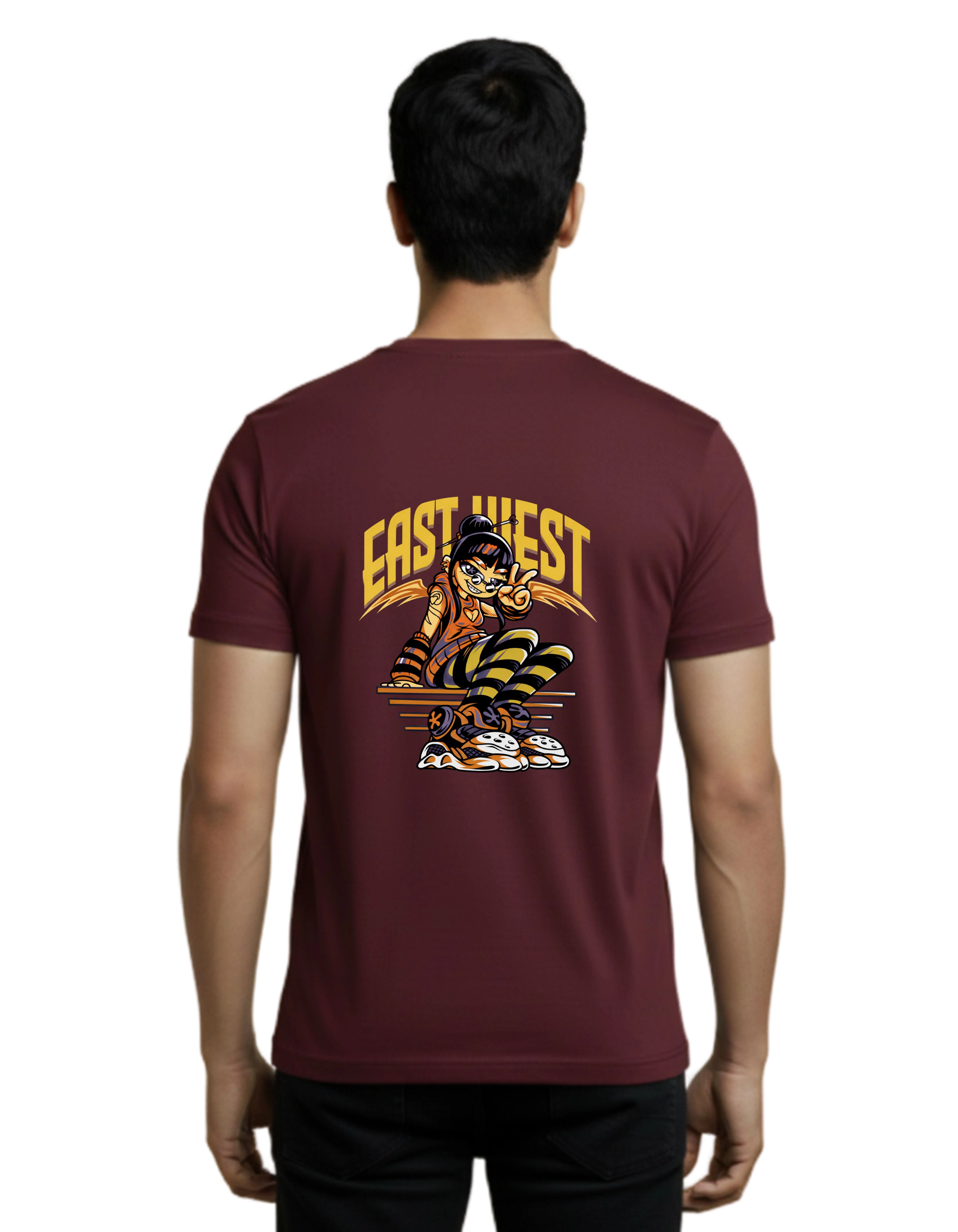 East Hiest Cotton Round Neck T-Shirt 180 GSM Maroon