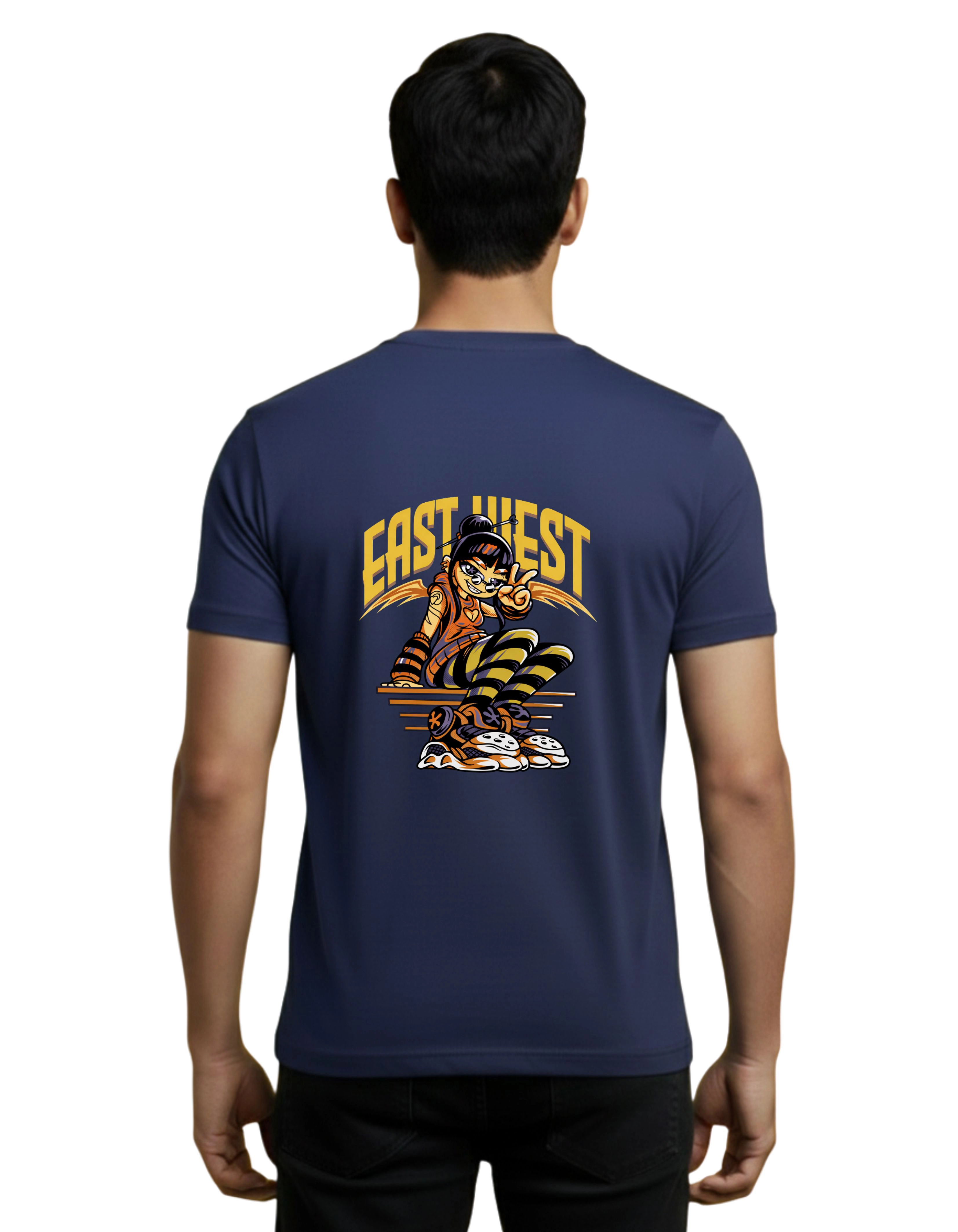 East Hiest Cotton Round Neck T-Shirt 180 GSM Navy Blue