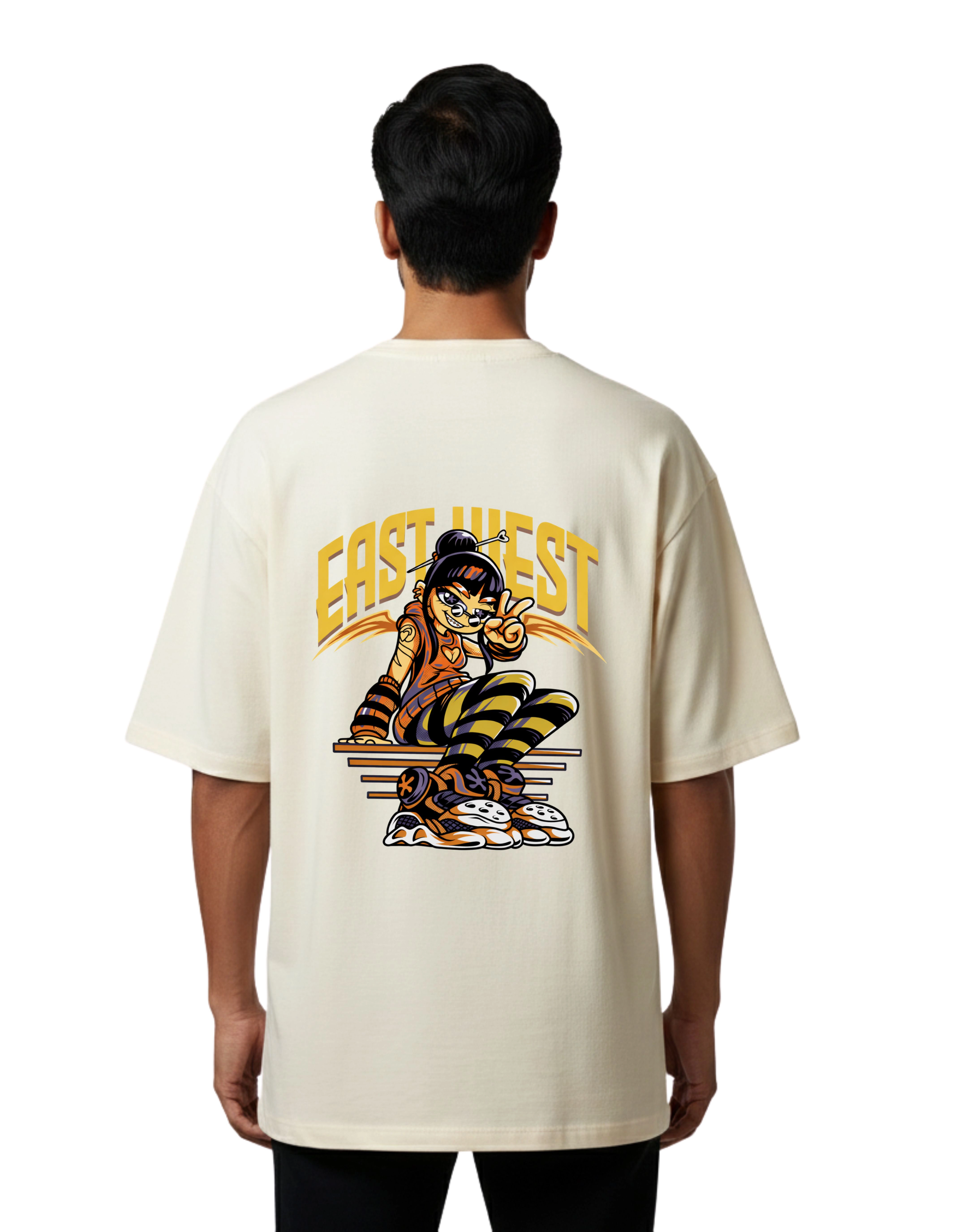 East Hiest Oversized Cotton French Terry T-Shirt 240 GSM Beige