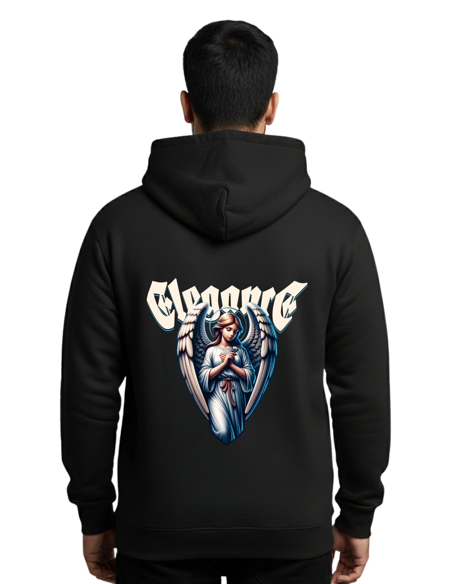 Elegance Cotton Hoodie Without Zipper 300 GSM Black