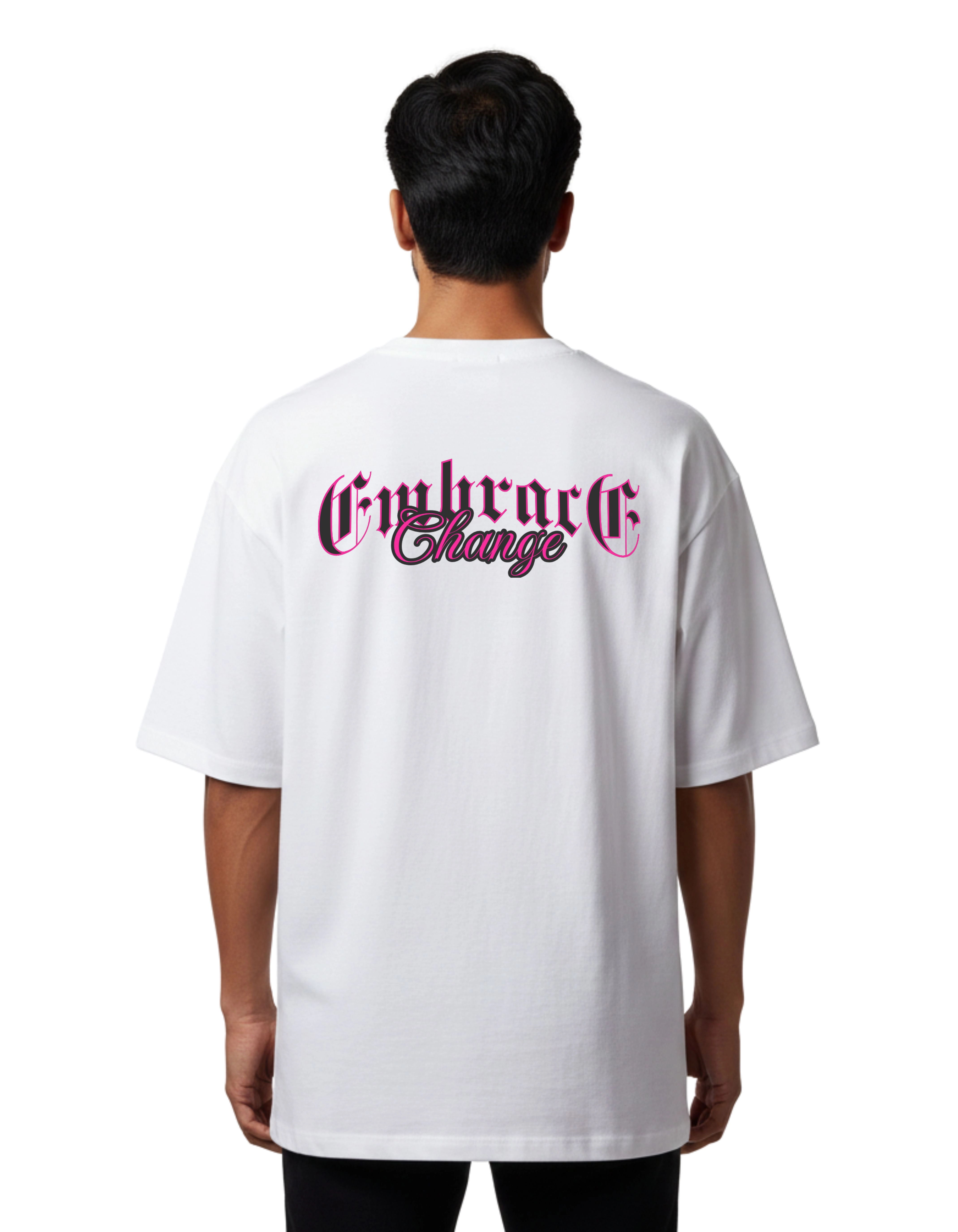 Embrace Change Oversized Cotton French Terry T-Shirt 240 GSM White