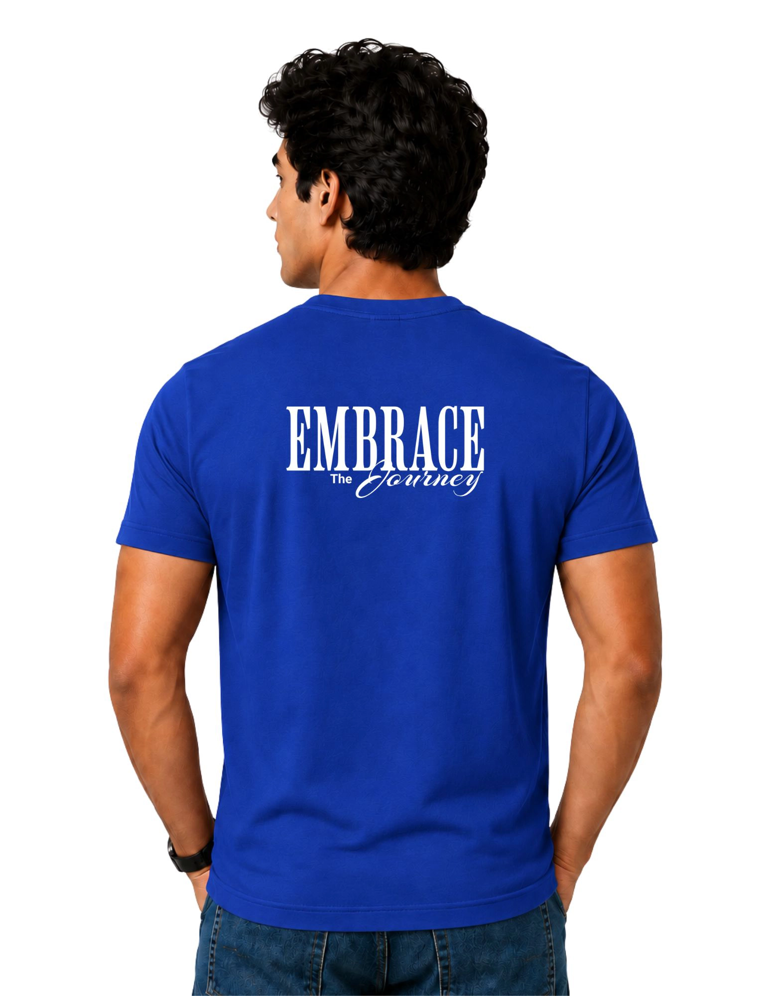 Embrace The Journey Cotton Round Neck T-Shirt 180 GSM Royal Blue