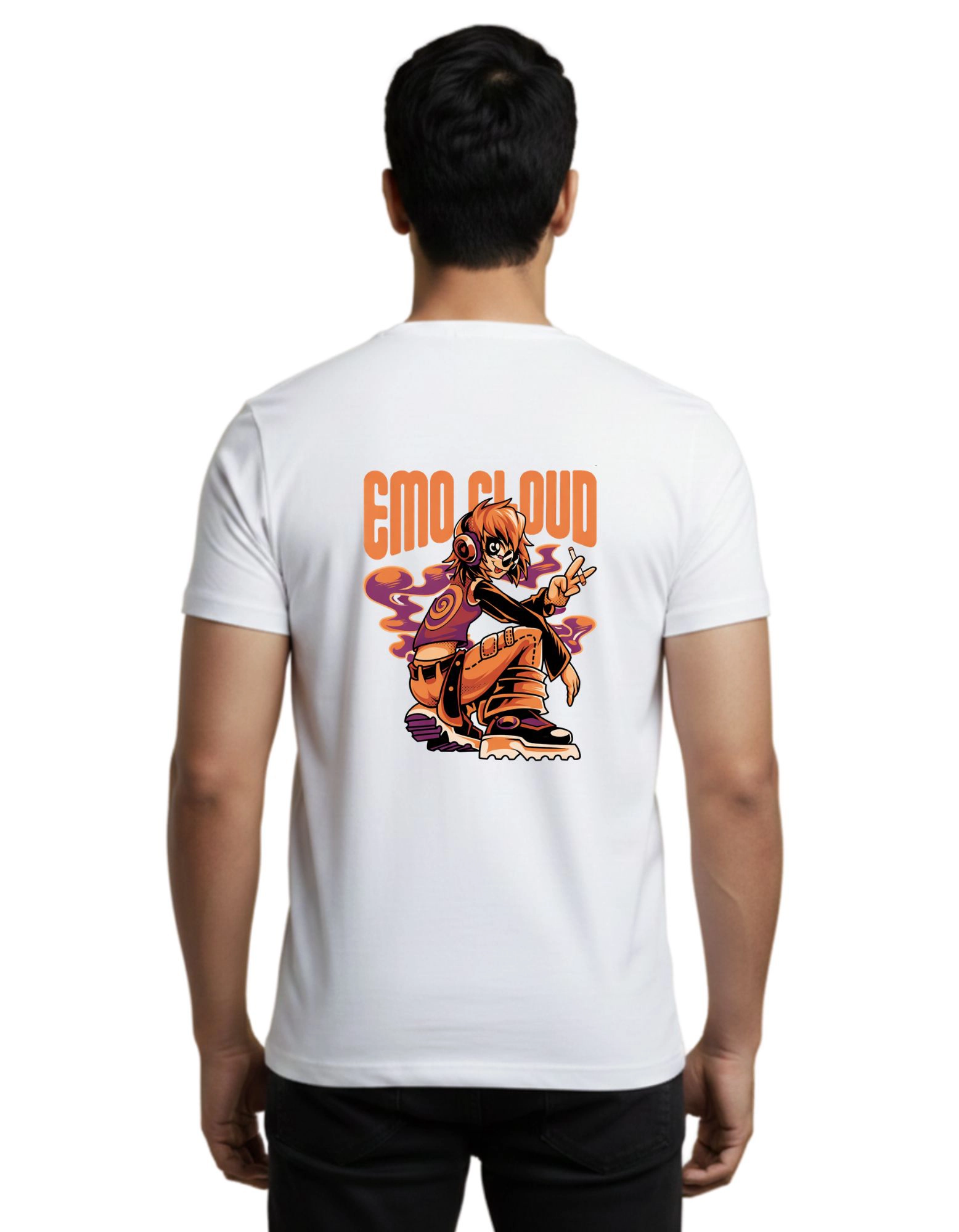Emo Cloud Cotton Round Neck T-Shirt 180 GSM White