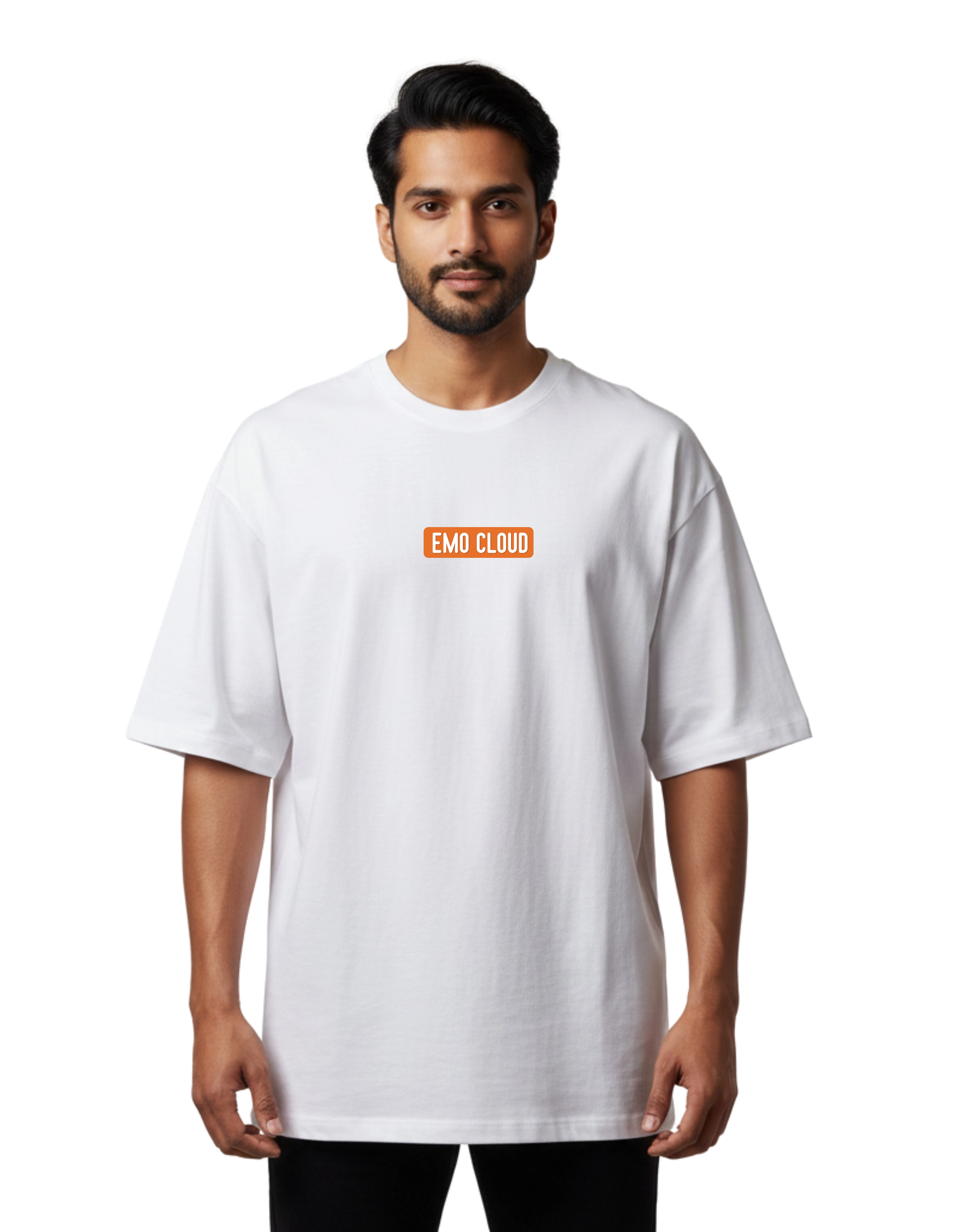 Emo Cloud Oversize Cotton French Terry T-Shirt 240 GSM White