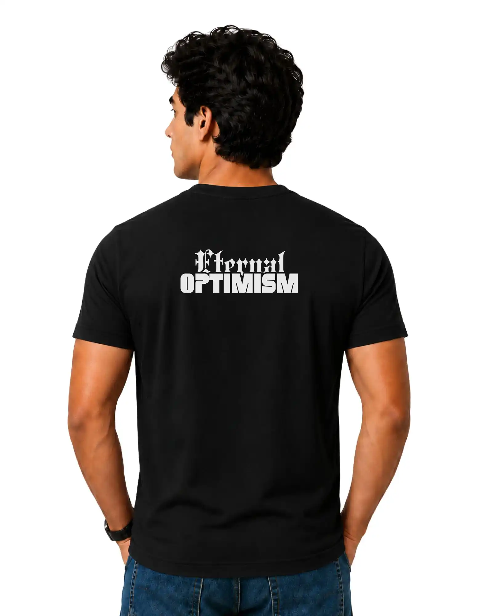 Eternal Optimism Cotton Round Neck T-Shirt 180 GSM Black