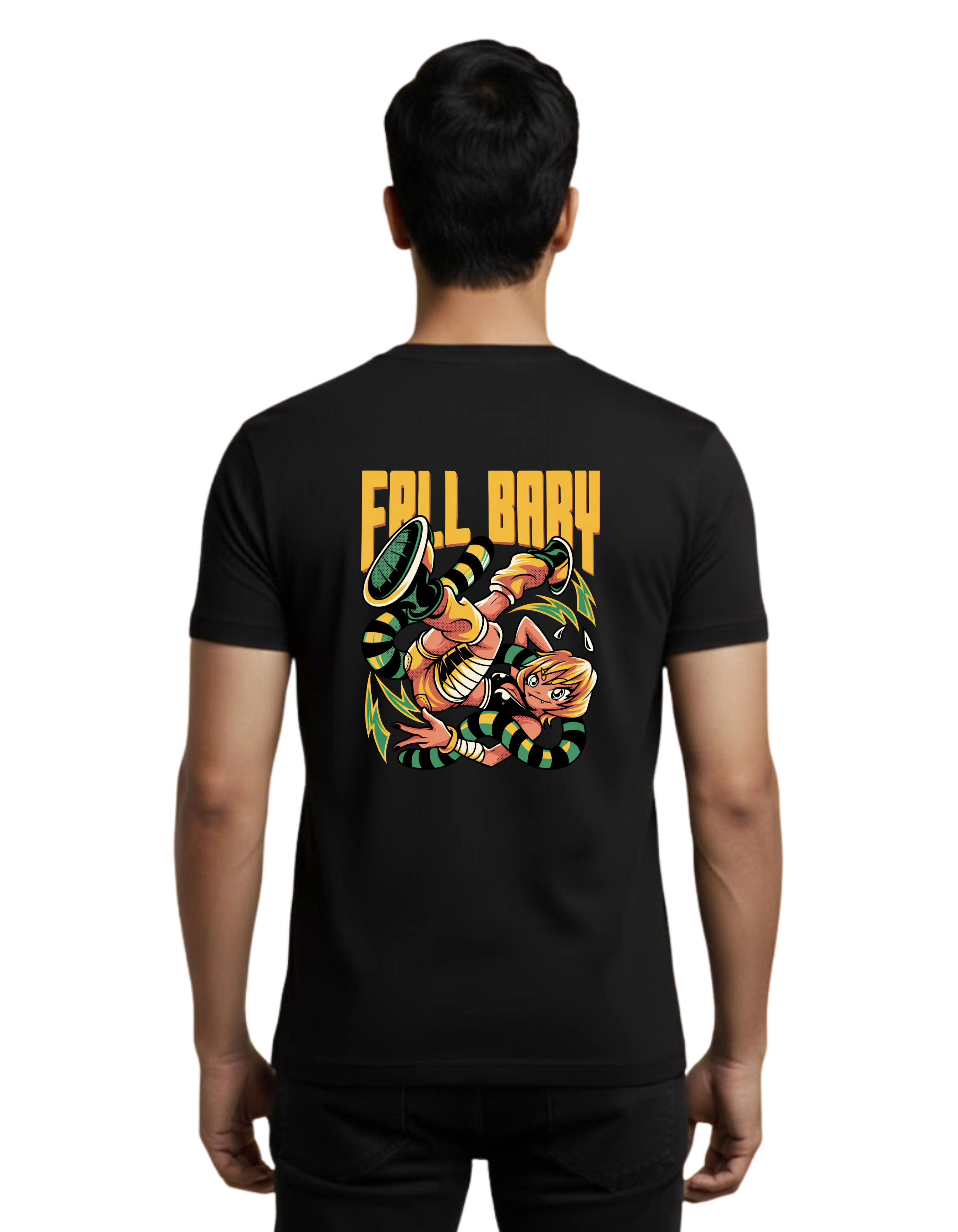 Fall Baby Cotton Round Neck T-Shirt 180 GSM Black