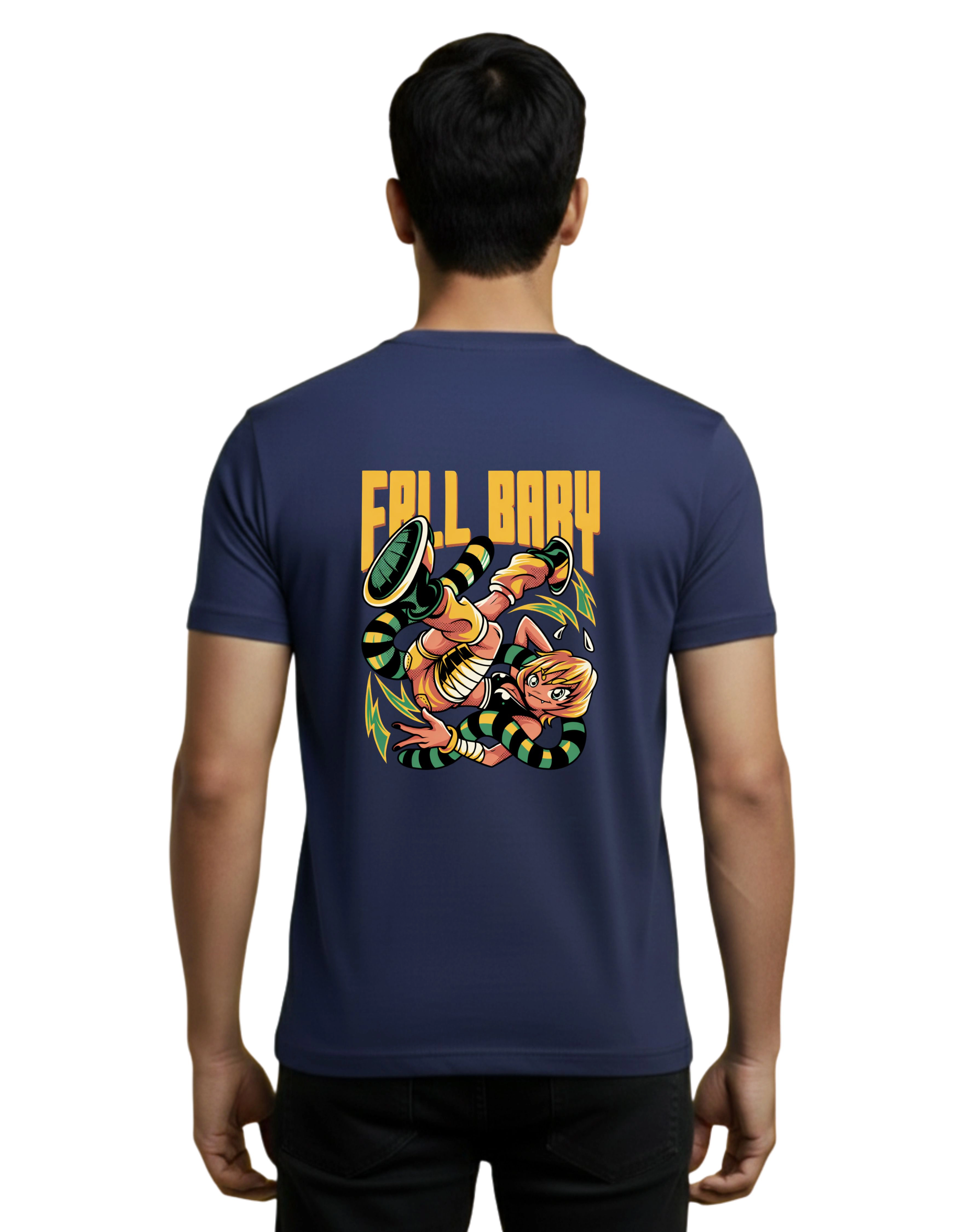 Fall Baby Cotton Round Neck T-Shirt 180 GSM Navy Blue
