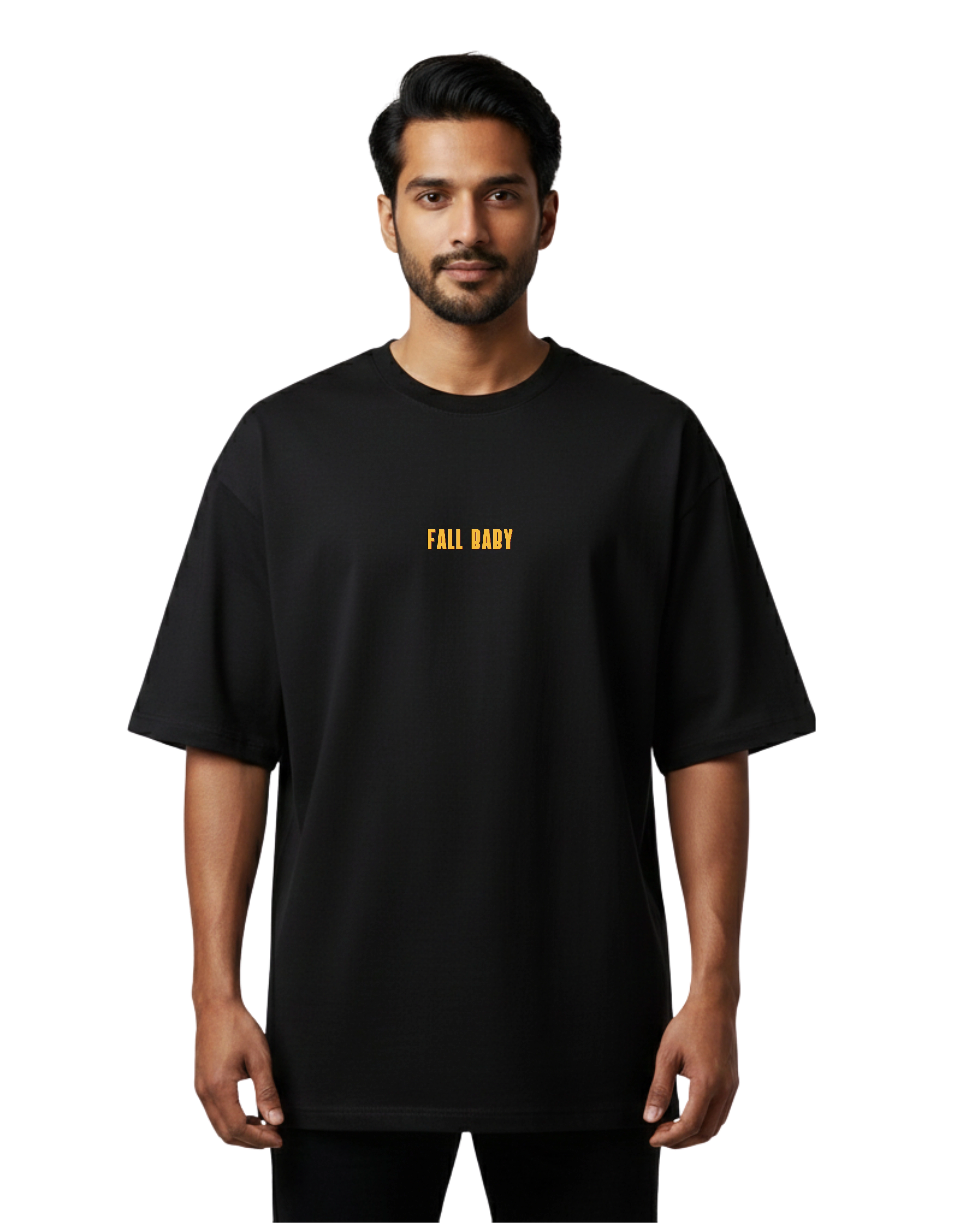 Fall Baby Oversize Cotton French Terry T-Shirt 240 GSM Black