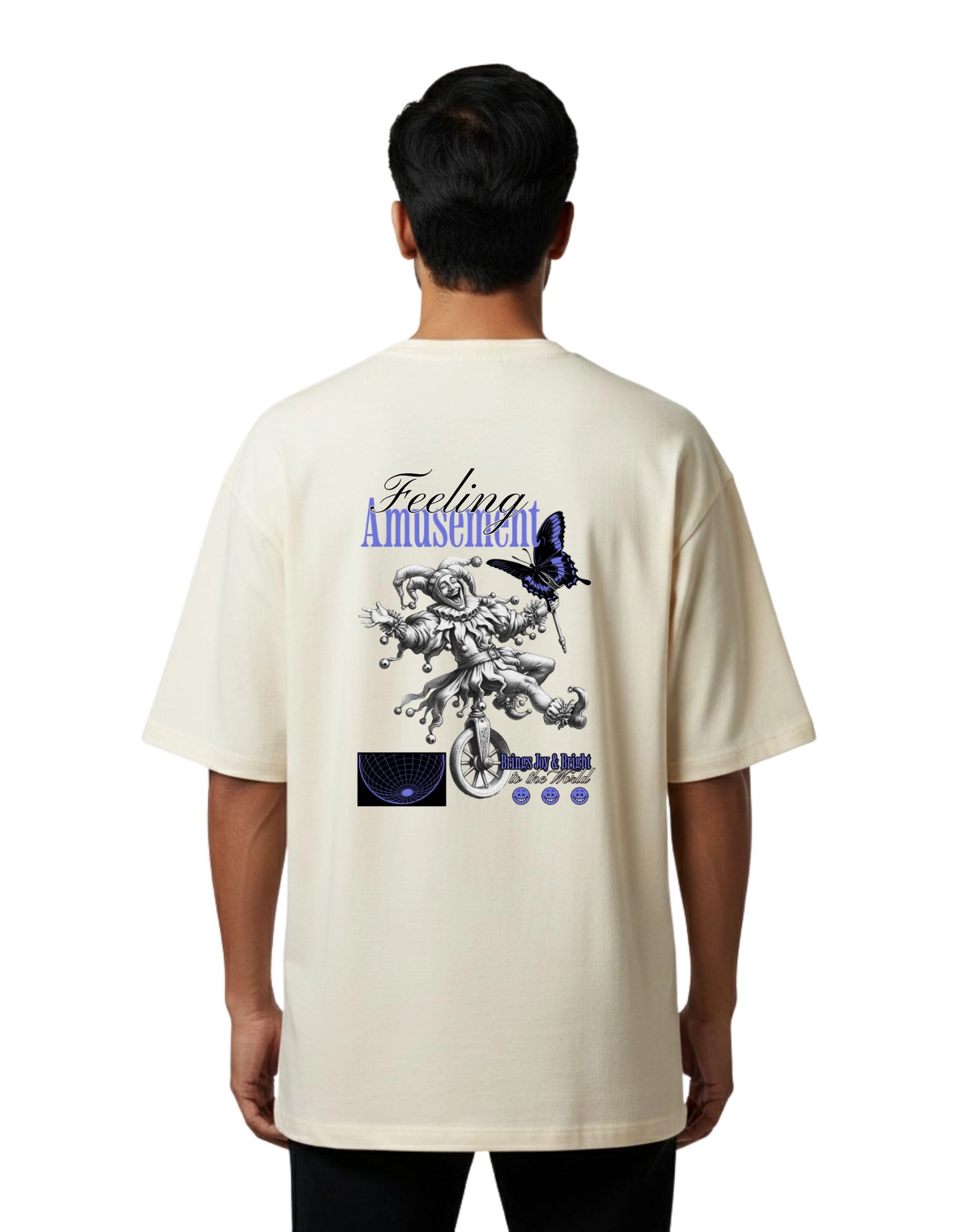 Feeling Amusement Oversize Cotton French Terry T-Shirt 240 GSM Beige