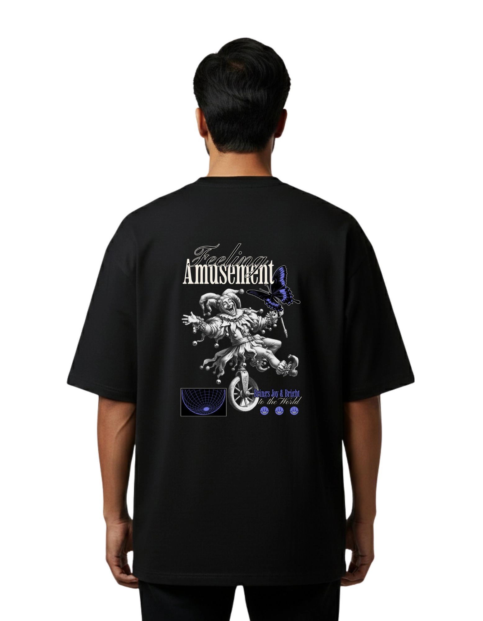 Feeling Amusement Oversize Cotton French Terry T-Shirt 240 GSM Black