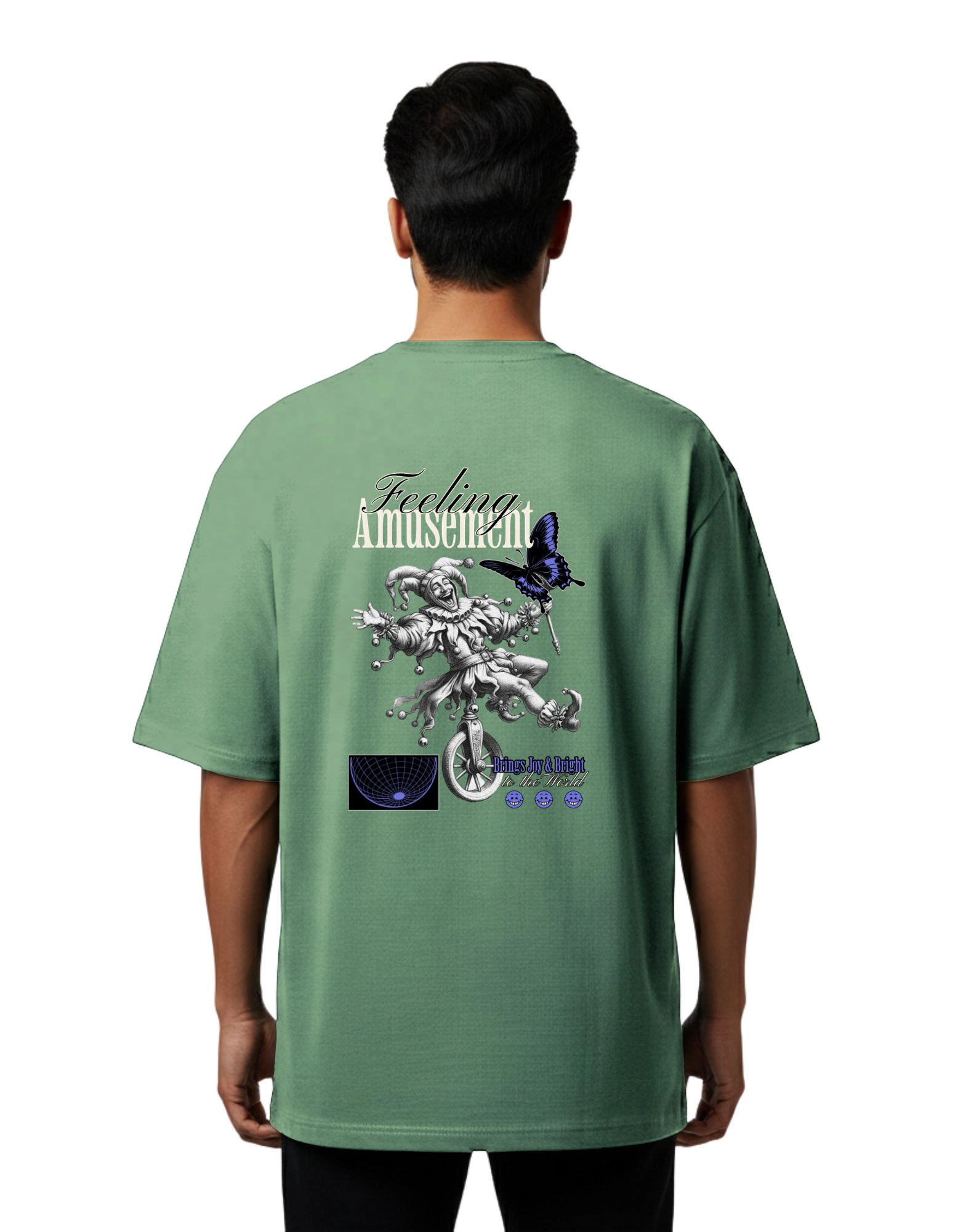 Feeling Amusement Oversize Cotton French Terry T-Shirt 240 GSM D Green