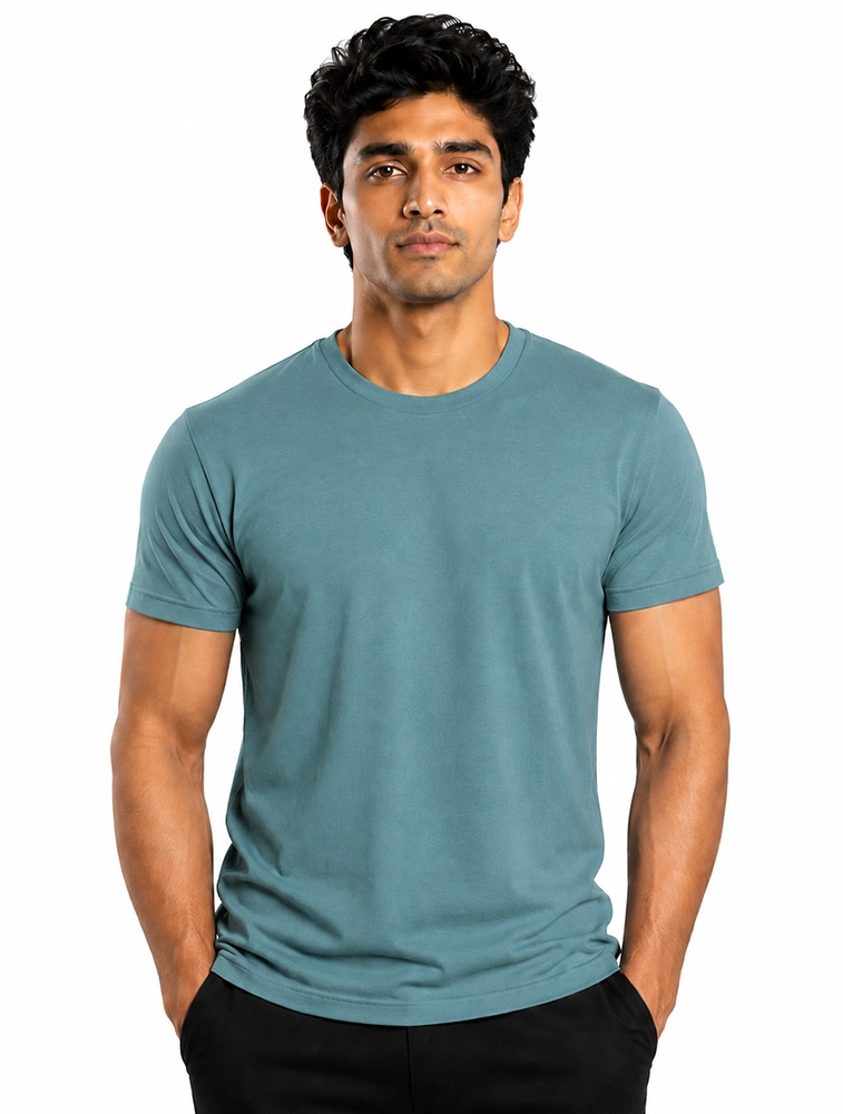 Florida Keys Cotton 180 GSM Round Neck Half Sleeve Seamless Tshirt 