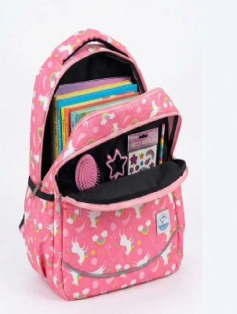 Pink Flywell Unicorn Printed Kids Backpacks