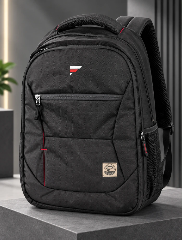 Black Flywell Premium Multi Compartment Collage And Office Backpack