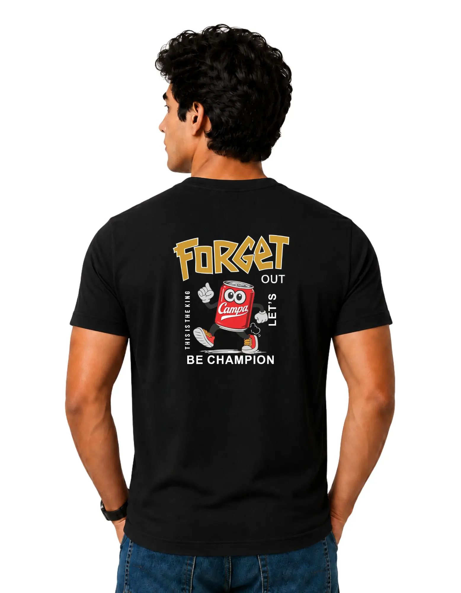 Forget Out Be Champion Cotton Round Neck T-Shirt 180 GSM Black