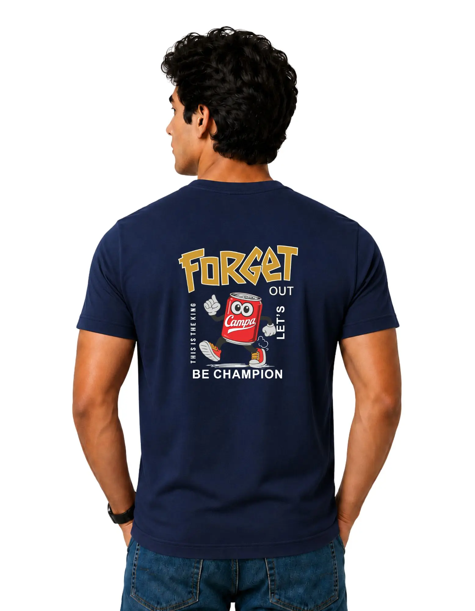 Forget Out Be Champion Cotton Round Neck T-Shirt 180 GSM Navy Blue