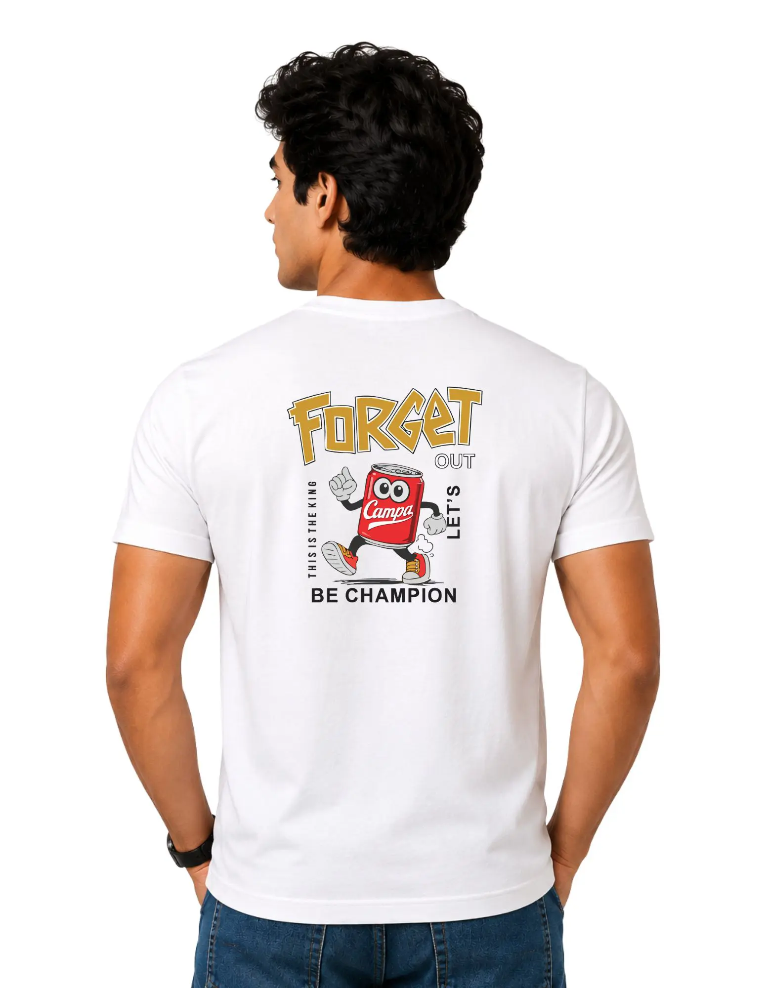 Forget Out Be Champion Cotton Round Neck T-Shirt 180 GSM White