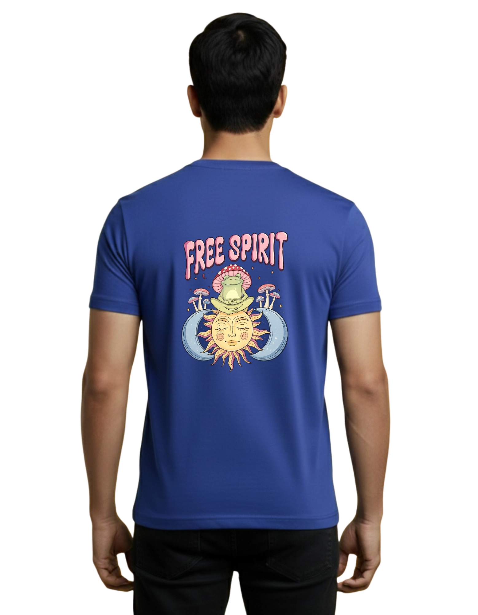 Free Spirit Cotton Round Neck T-Shirt 180 GSM Royal Blue