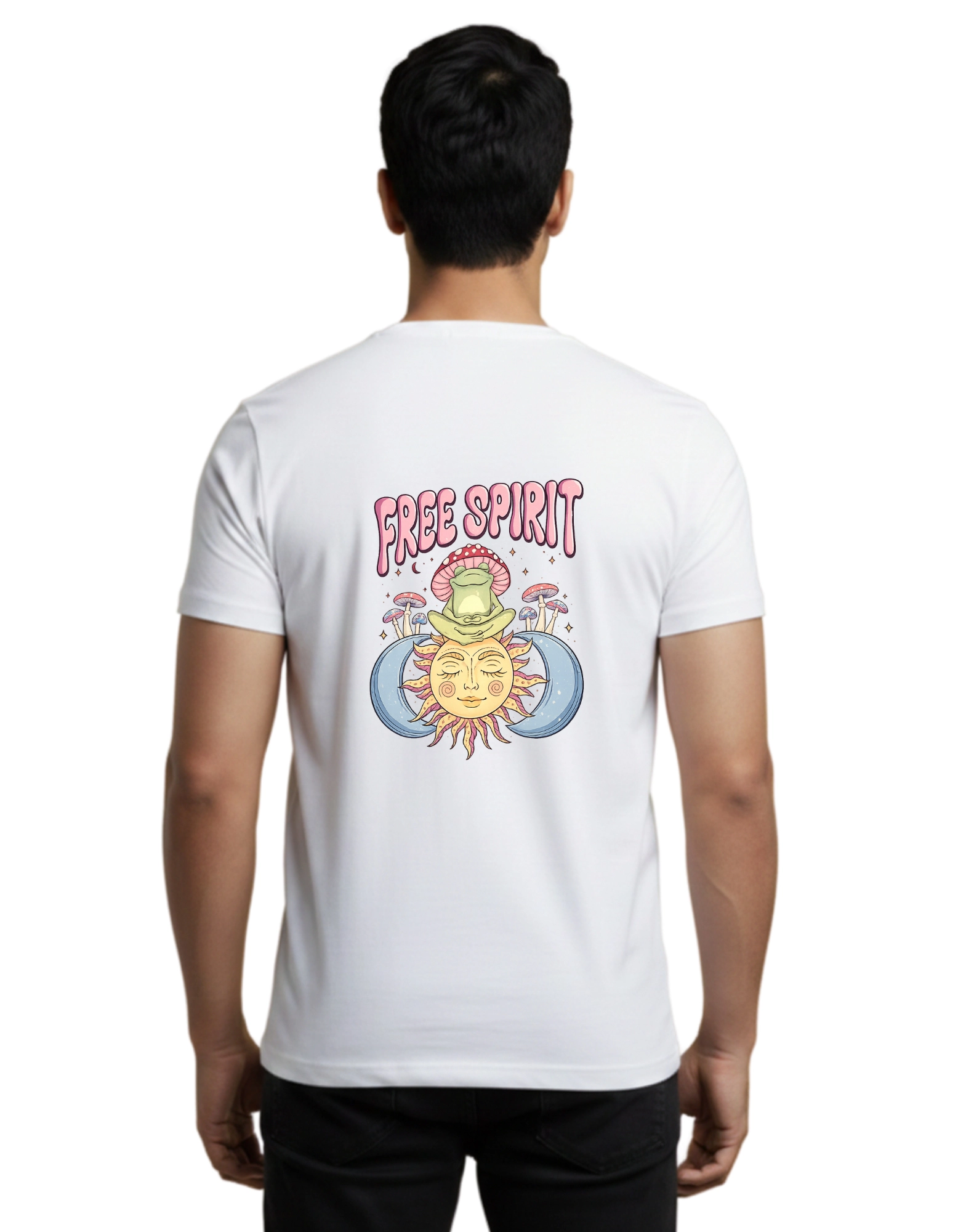 Free Spirit Cotton Round Neck T-Shirt 180 GSM White