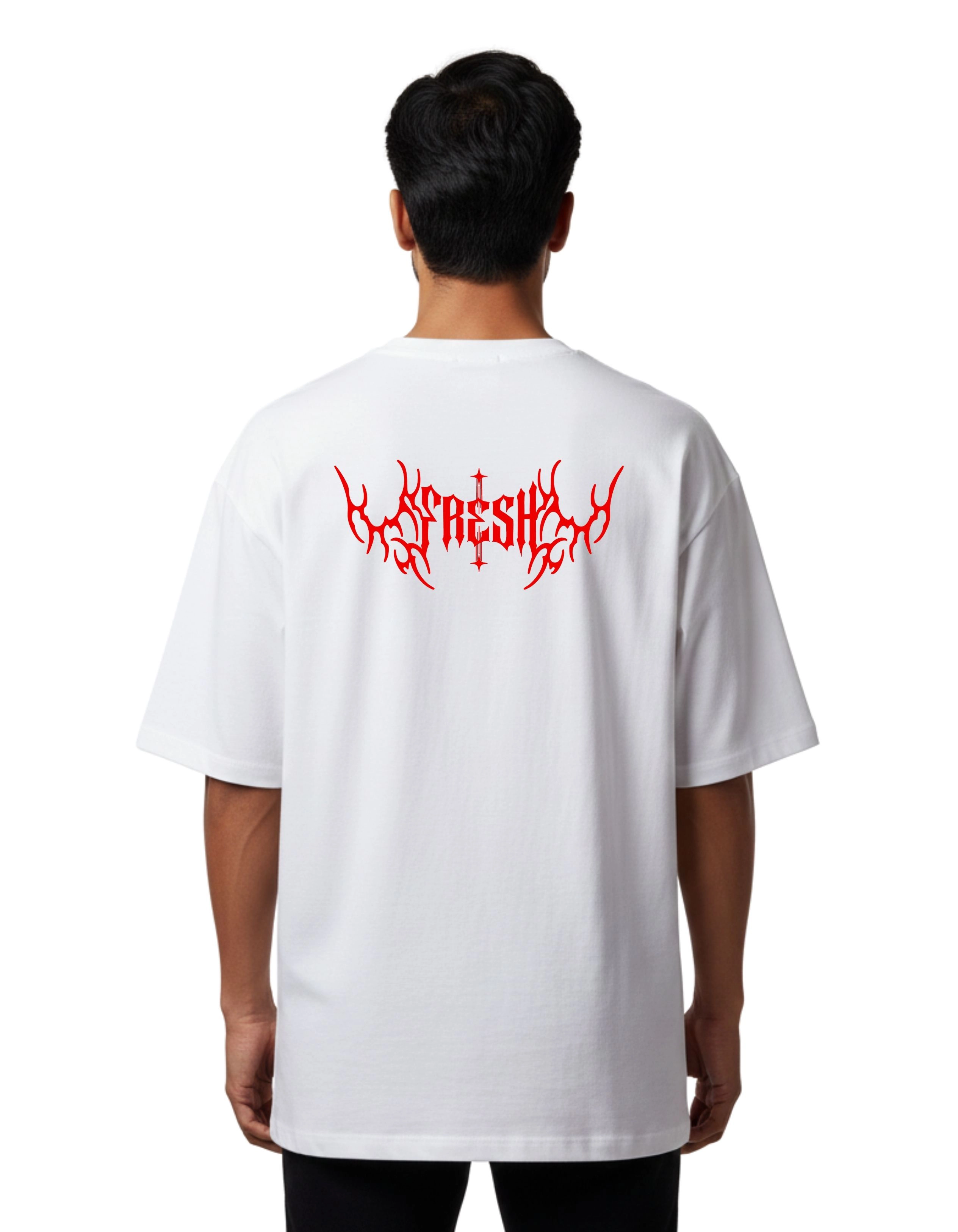 Fresh Oversize Cotton French Terry T-Shirt 240 GSM White