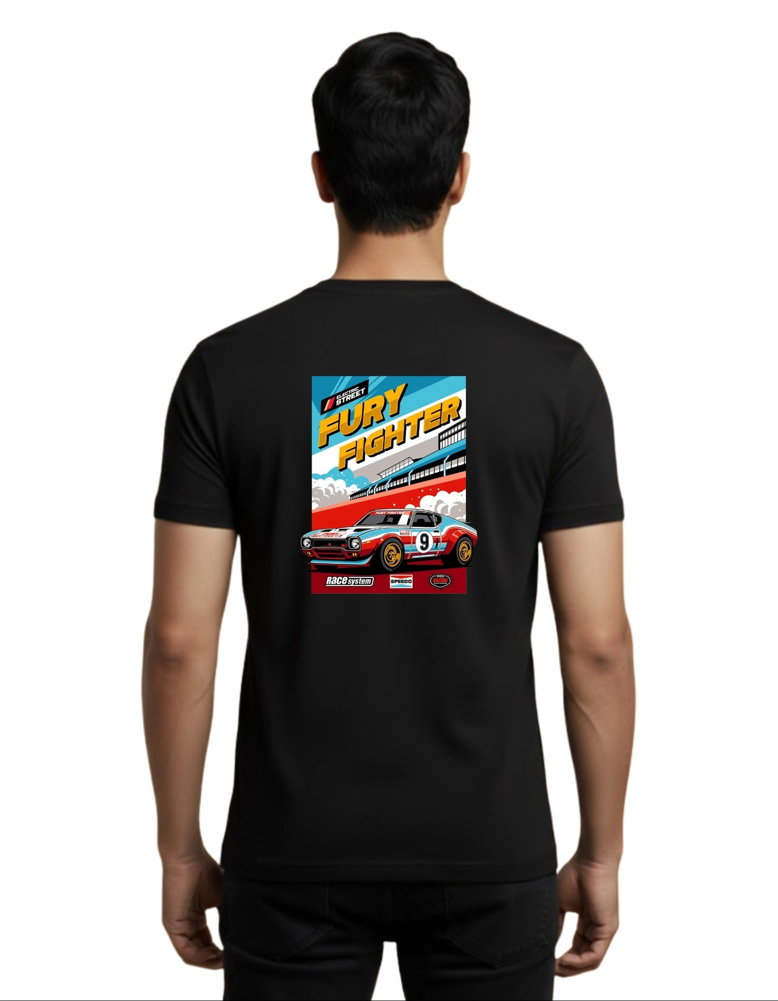 Fury Fighter Cotton Round Neck T-Shirt 180 GSM Black