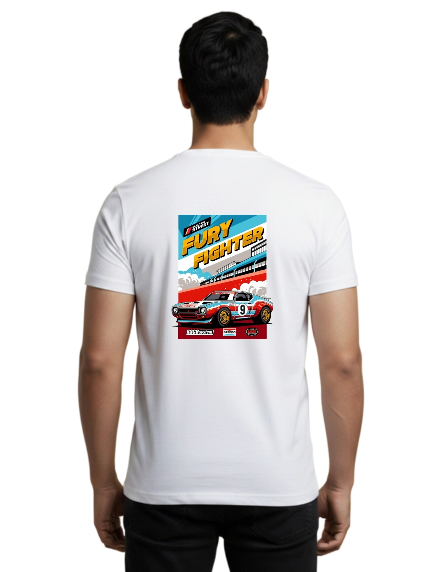 Fury Fighter Cotton Round Neck T-Shirt 180 GSM White