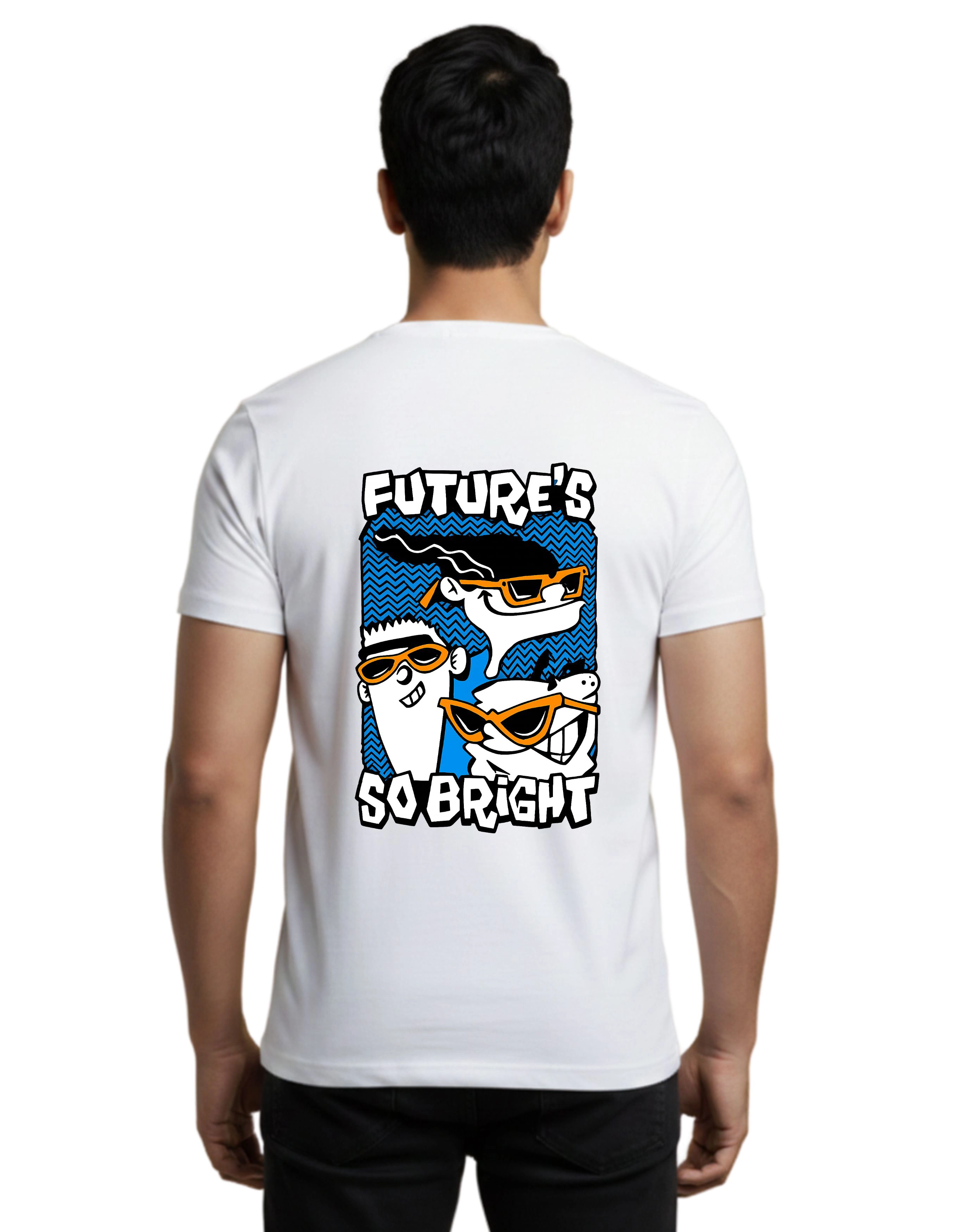 Future’s So Bright Graphic Cotton Round Neck T-Shirt 180 GSM White