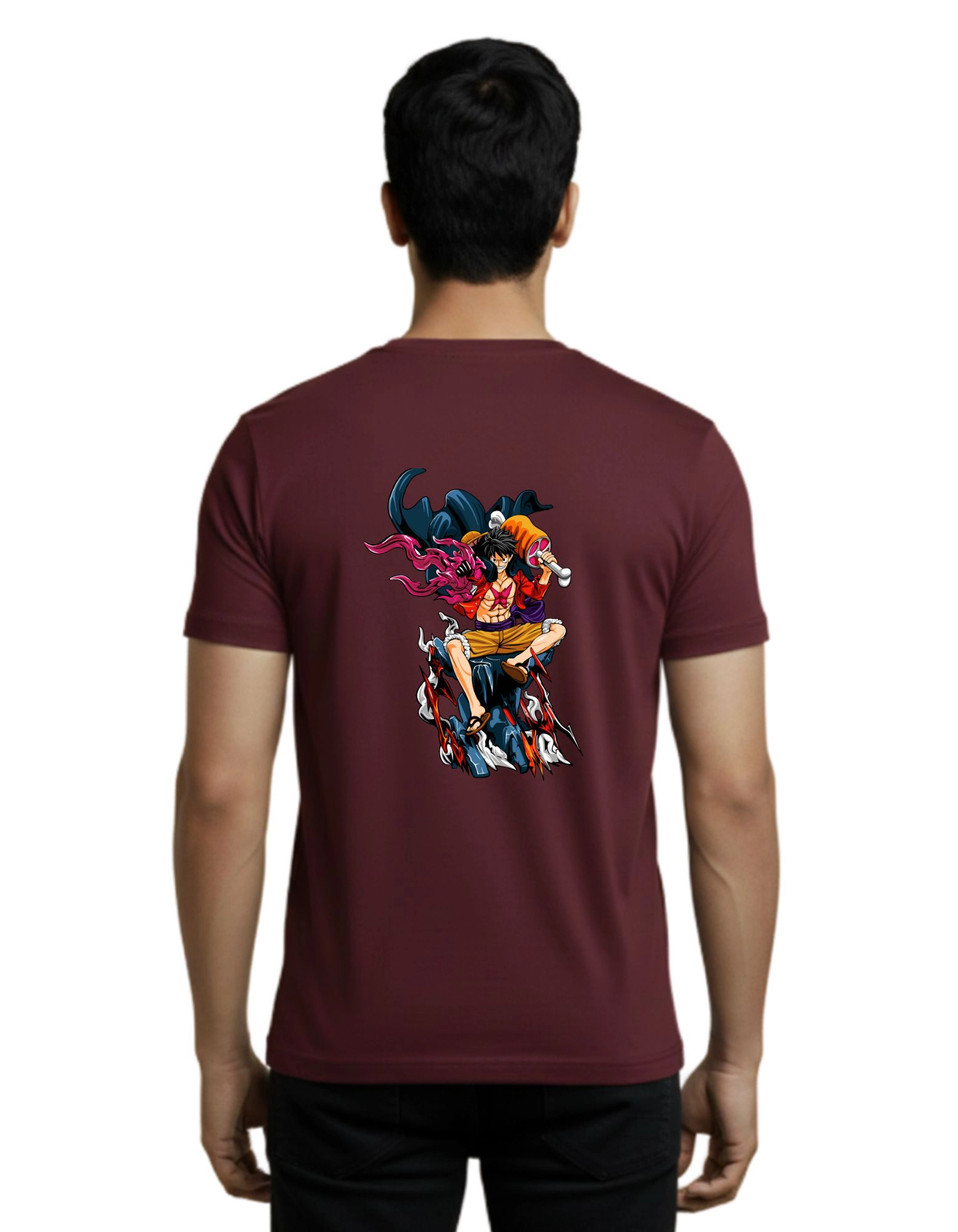 Gear 4 Anime Cotton Round Neck T-Shirt 180 GSM Maroon