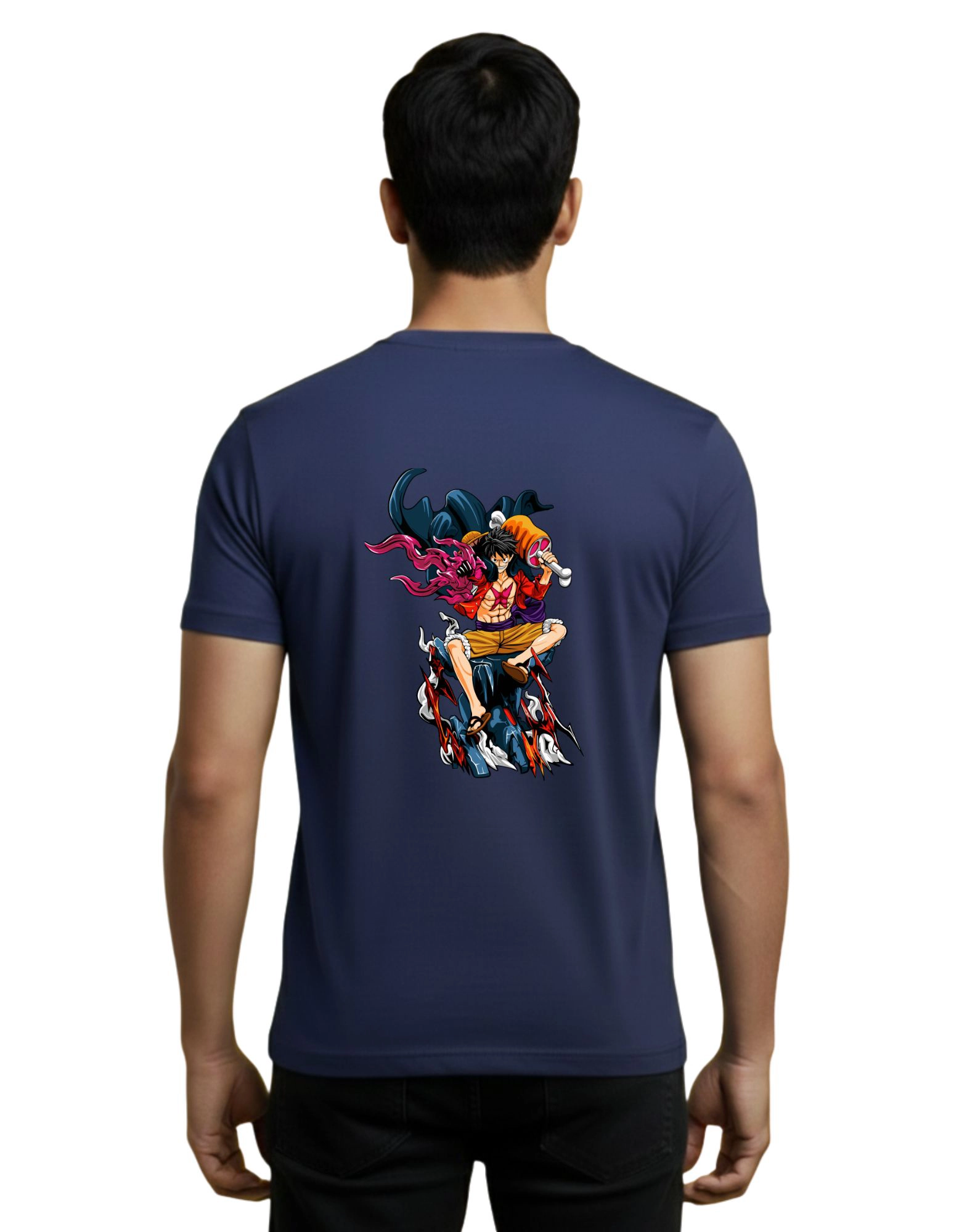 Gear 4 Anime Cotton Round Neck T-Shirt 180 GSM Navy Blue