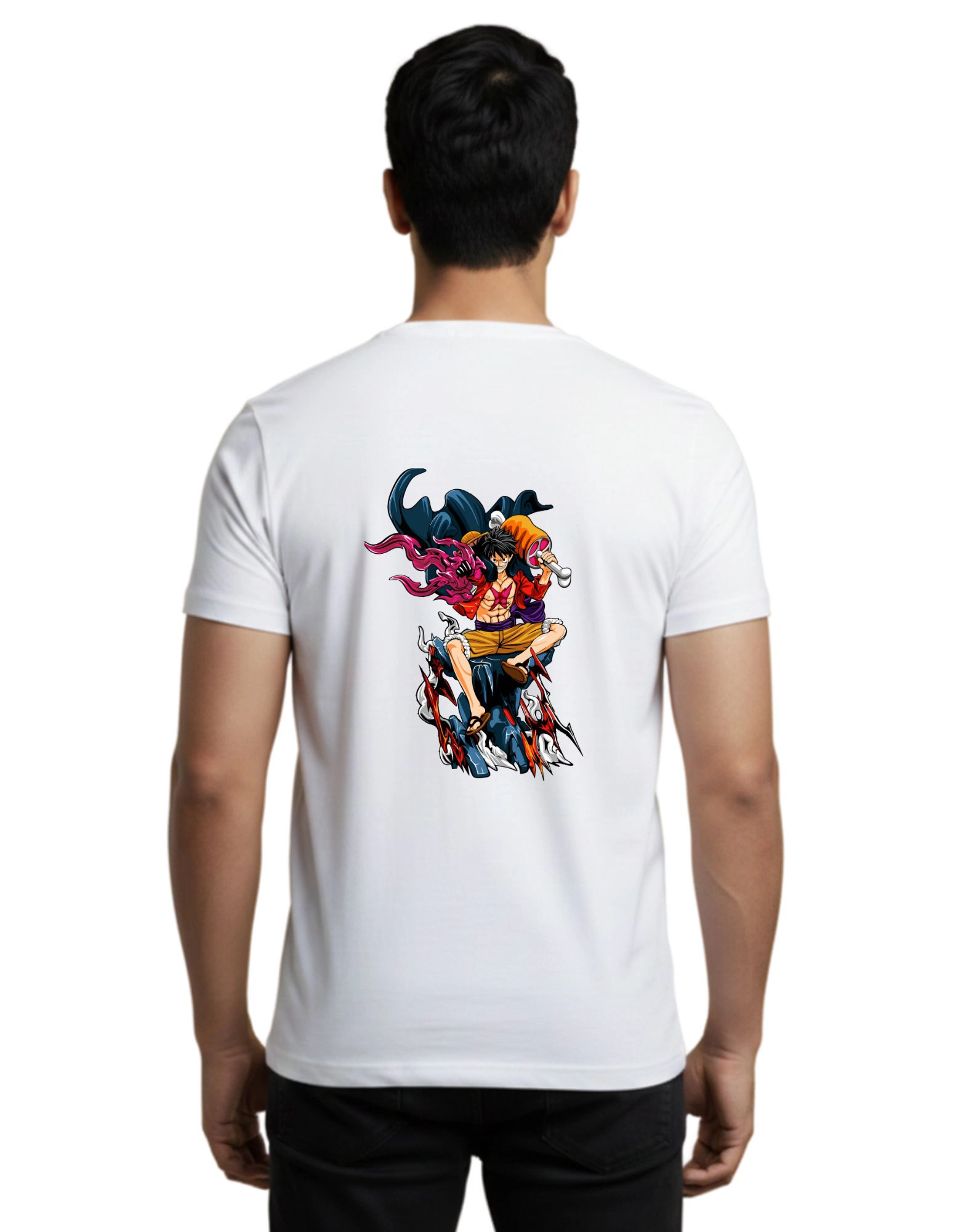 Gear 4 Anime Cotton Round Neck T-Shirt 180 GSM White
