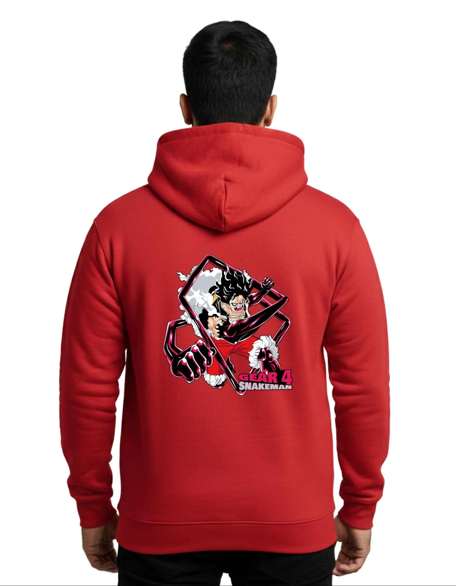 Gear 4 Snakeman Street Graphic Cotton Hoodie Without Zipper 300 GSM Red