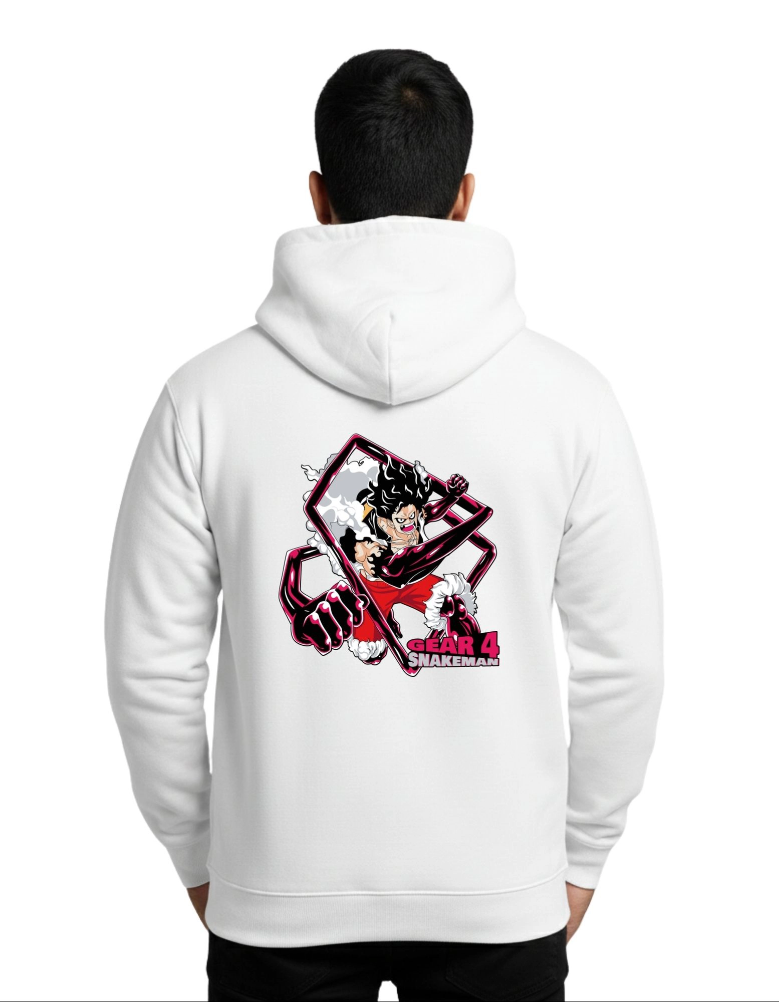 Gear 4 Snakeman Street Graphic Cotton Hoodie Without Zipper 300 GSM White