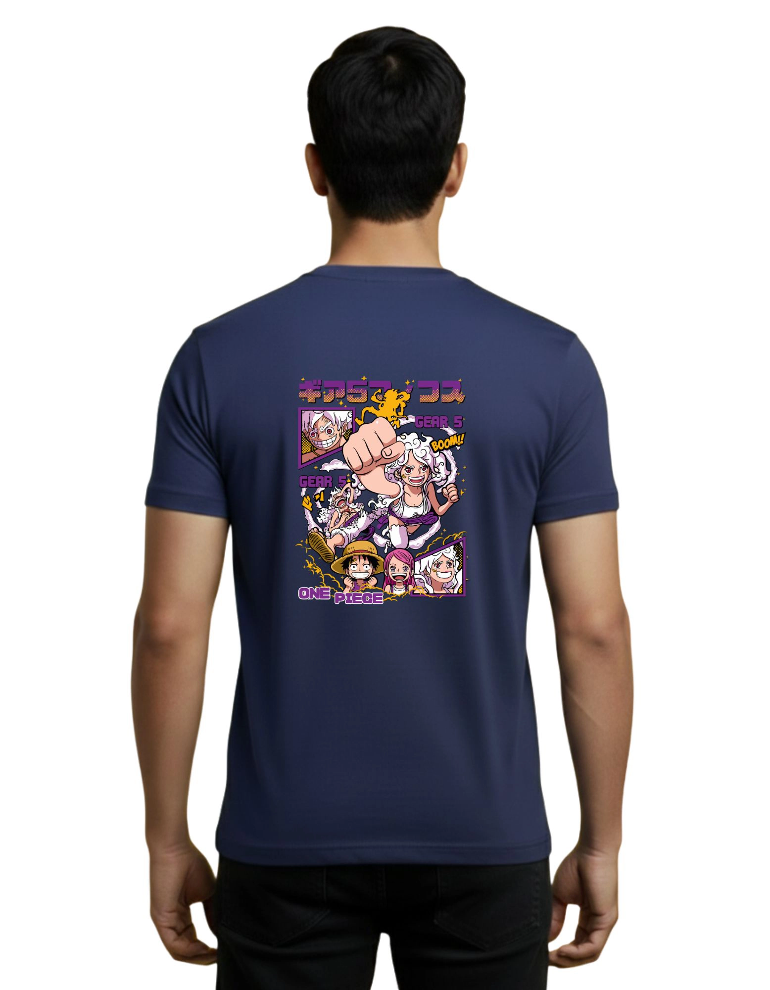 Gear 5 Emperor Cotton Round Neck T-Shirt 180 GSM Navy Blue
