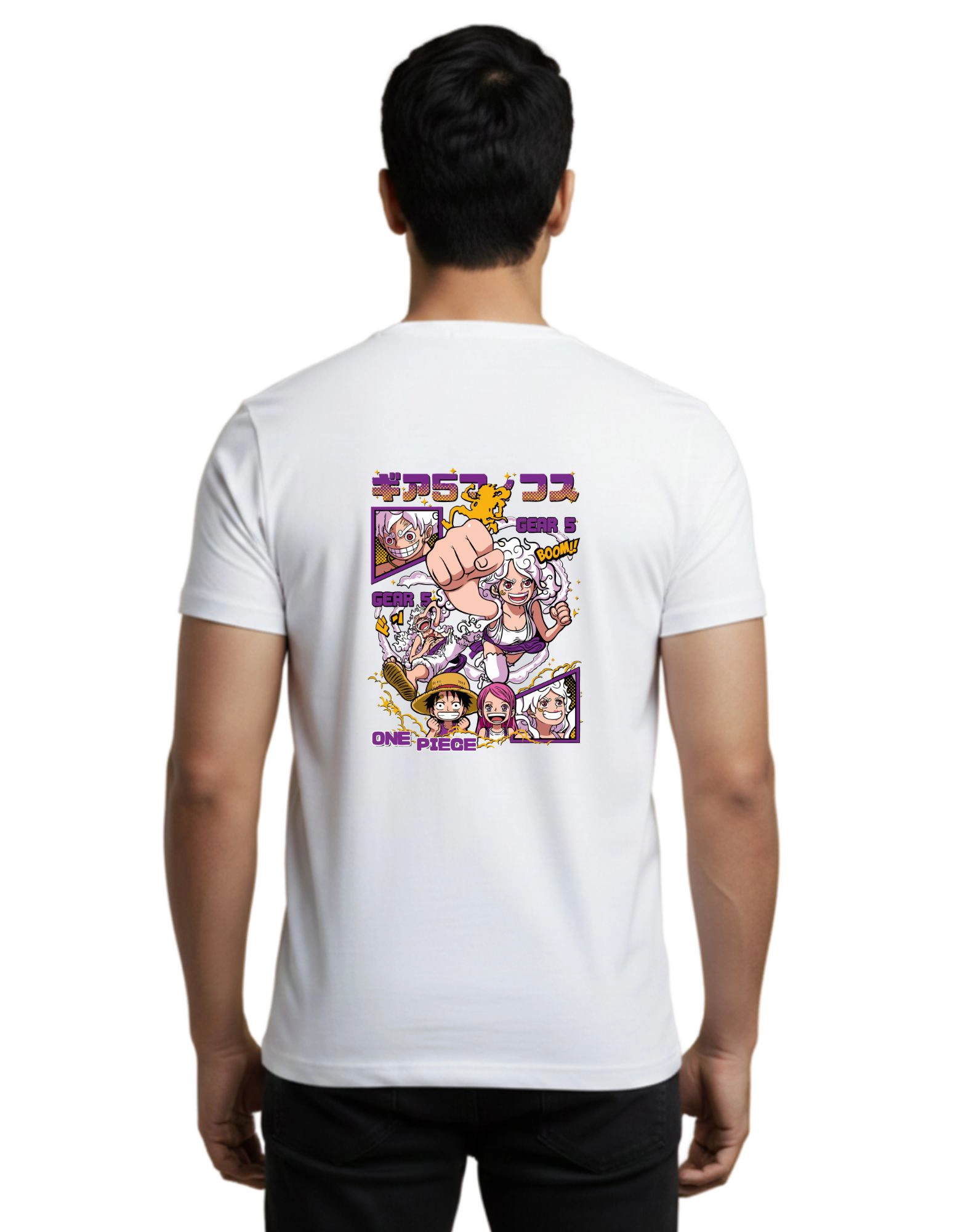Gear 5 Emperor Cotton Round Neck T-Shirt 180 GSM White