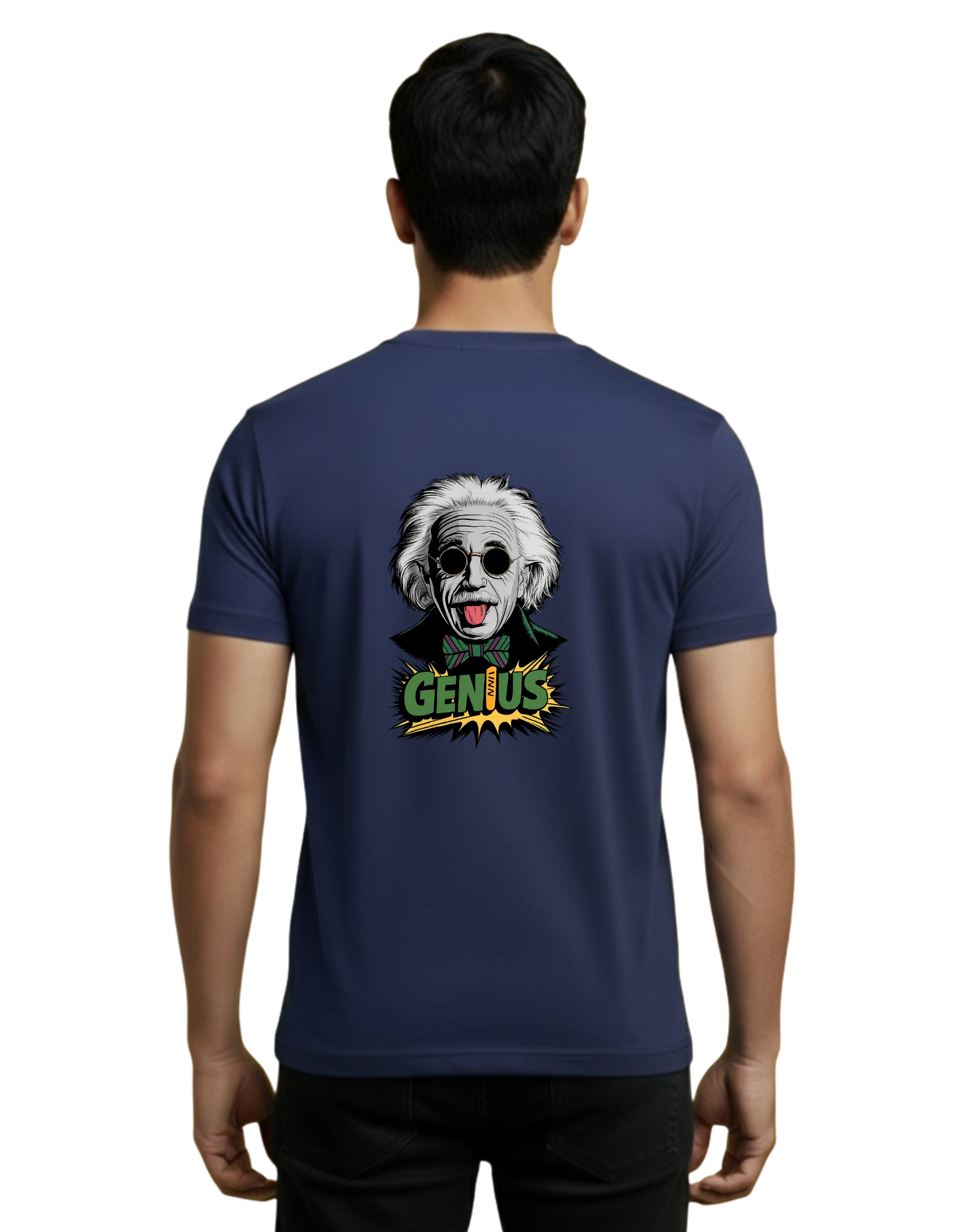 Genius Cotton Round Neck T-Shirt 180 GSM Navy Blue