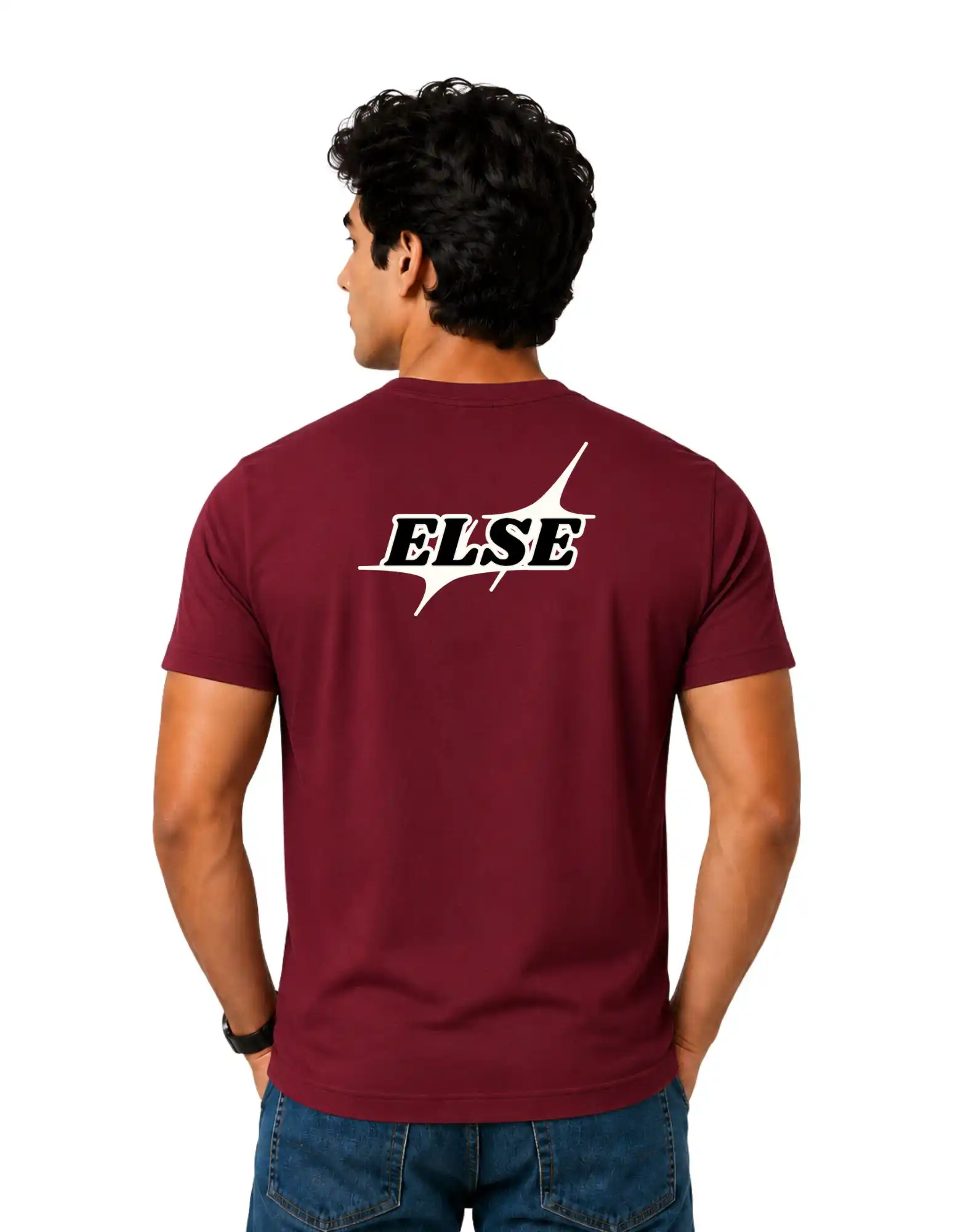 Gentle Else Cotton Round Neck T-Shirt 180 GSM Maroon