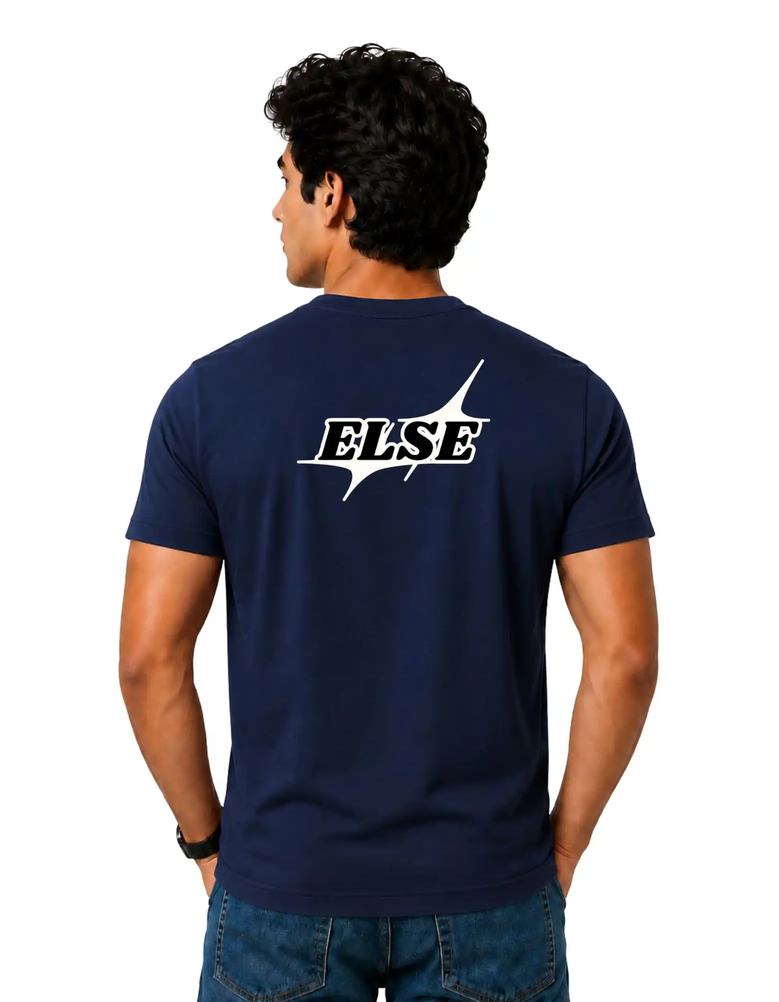 Gentle Else Cotton Round Neck T-Shirt 180 GSM Navy Blue