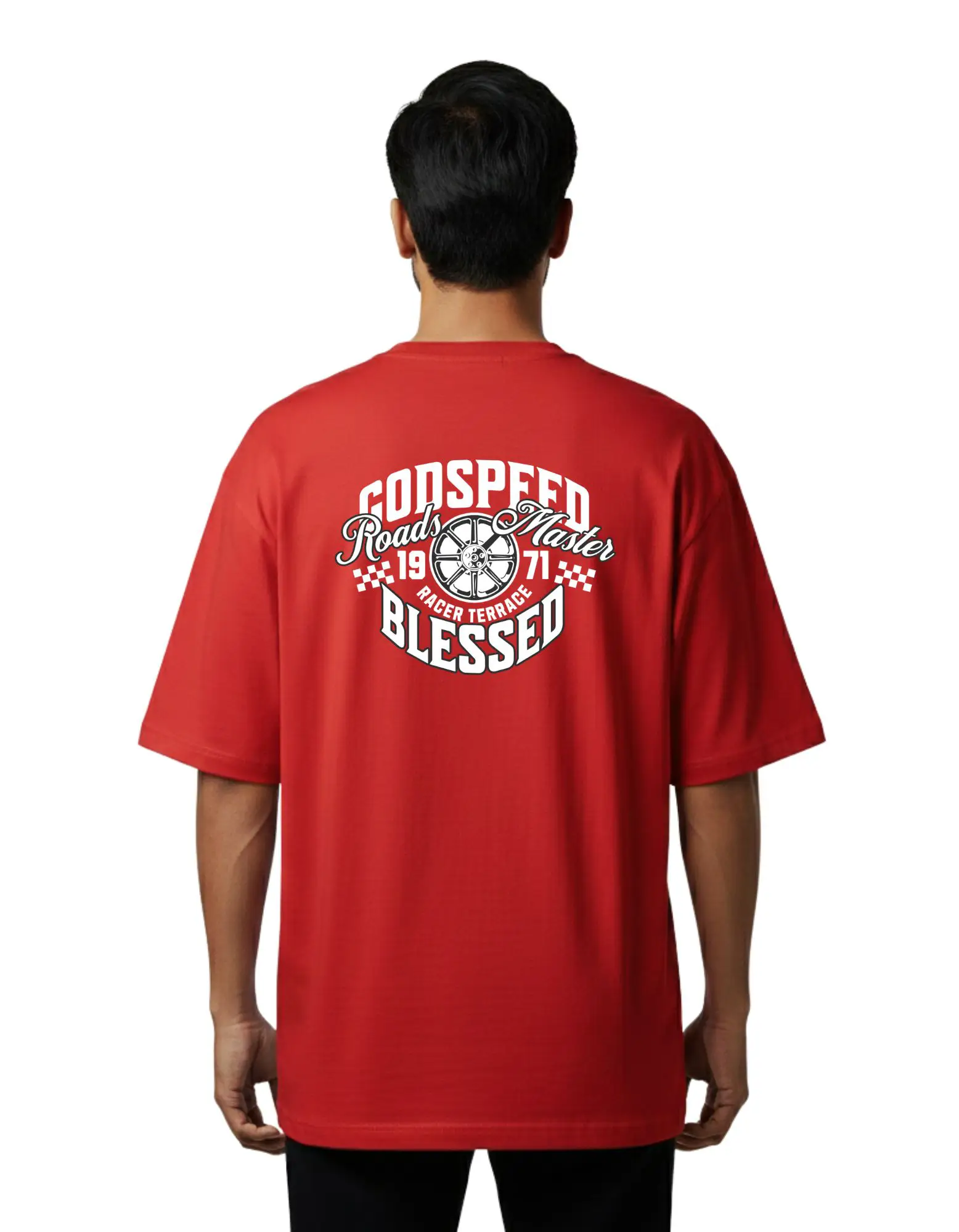 Godspeed Blessed Oversize Cotton French Terry T-Shirt 240 GSM Red