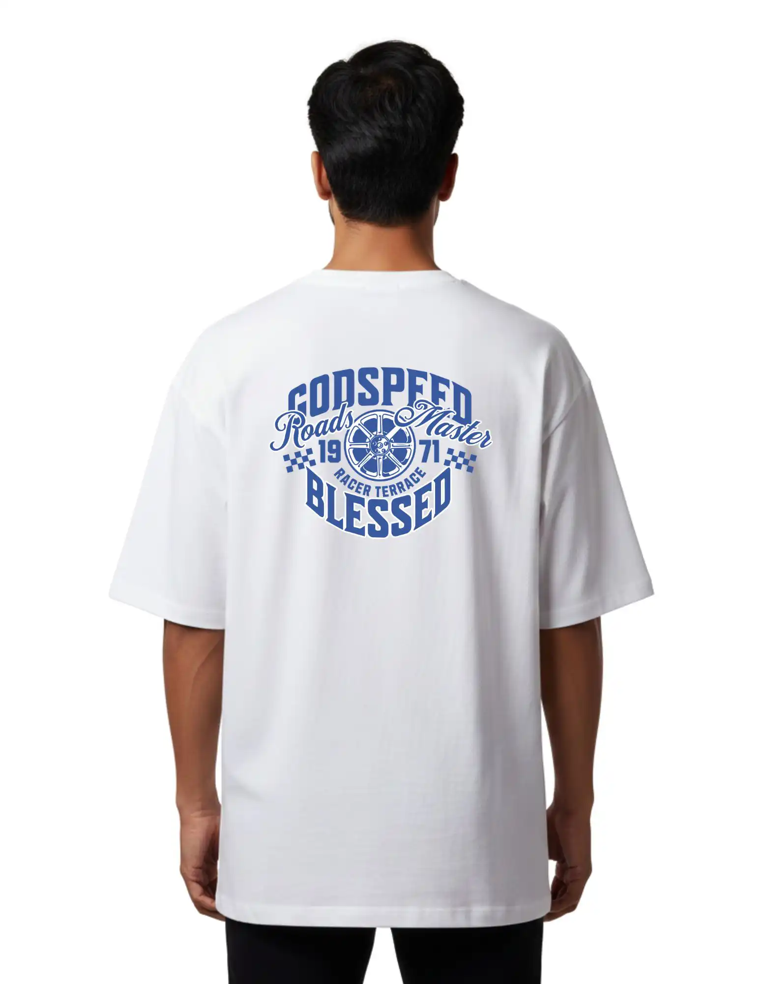 Godspeed Blessed Oversize Cotton French Terry T-Shirt 240 GSM White