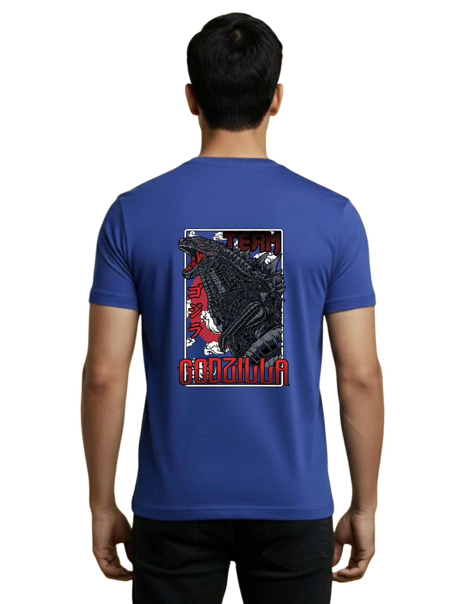 Godzilla Rampage Cotton Round Neck T-Shirt 180 GSM Royal Blue