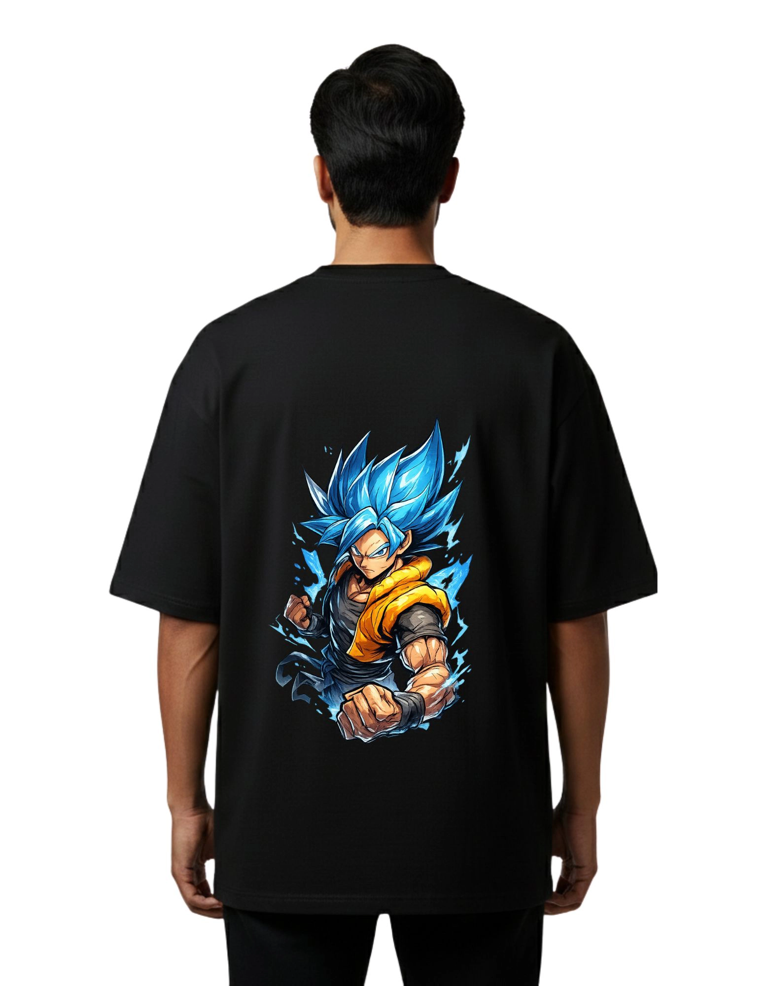 Goku Anime Oversized Cotton French Terry T-Shirt 240 GSM Black