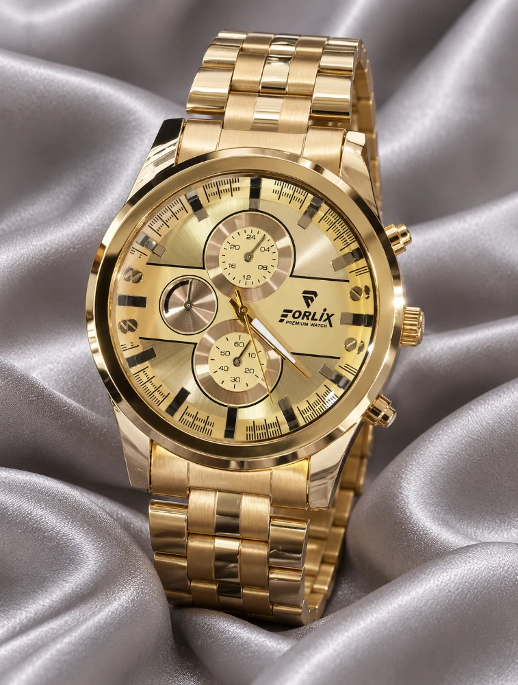 Gold Mens Luxury Analog Watch
